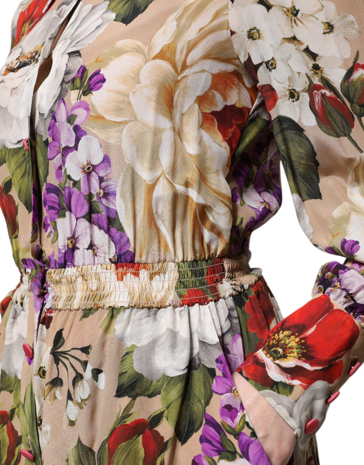 Discover the Dolce & Gabbana Multicolor Floral Wide Leg Jumpsuit Dress, a silk masterpiece that embodies luxury and sophistication, perfect for unforgettable moments.