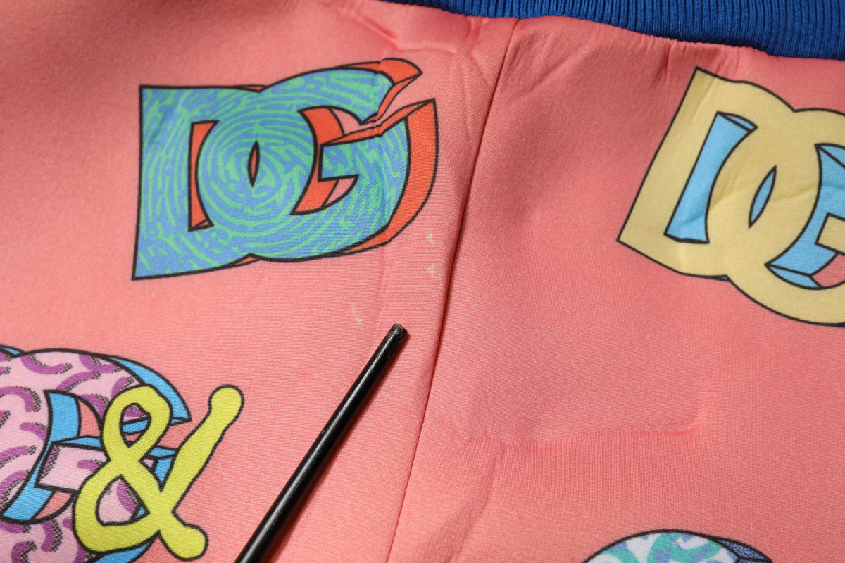 Dolce & Gabbana Pink Logo Monogram Jogger Sweatpants Couture