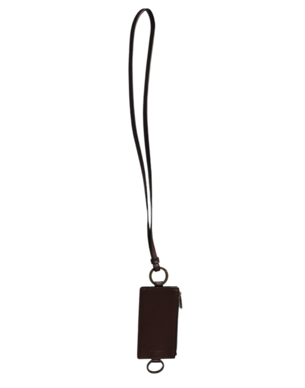 Dolce & Gabbana Lanyard Card Holder Wallet in Brown Calfskin