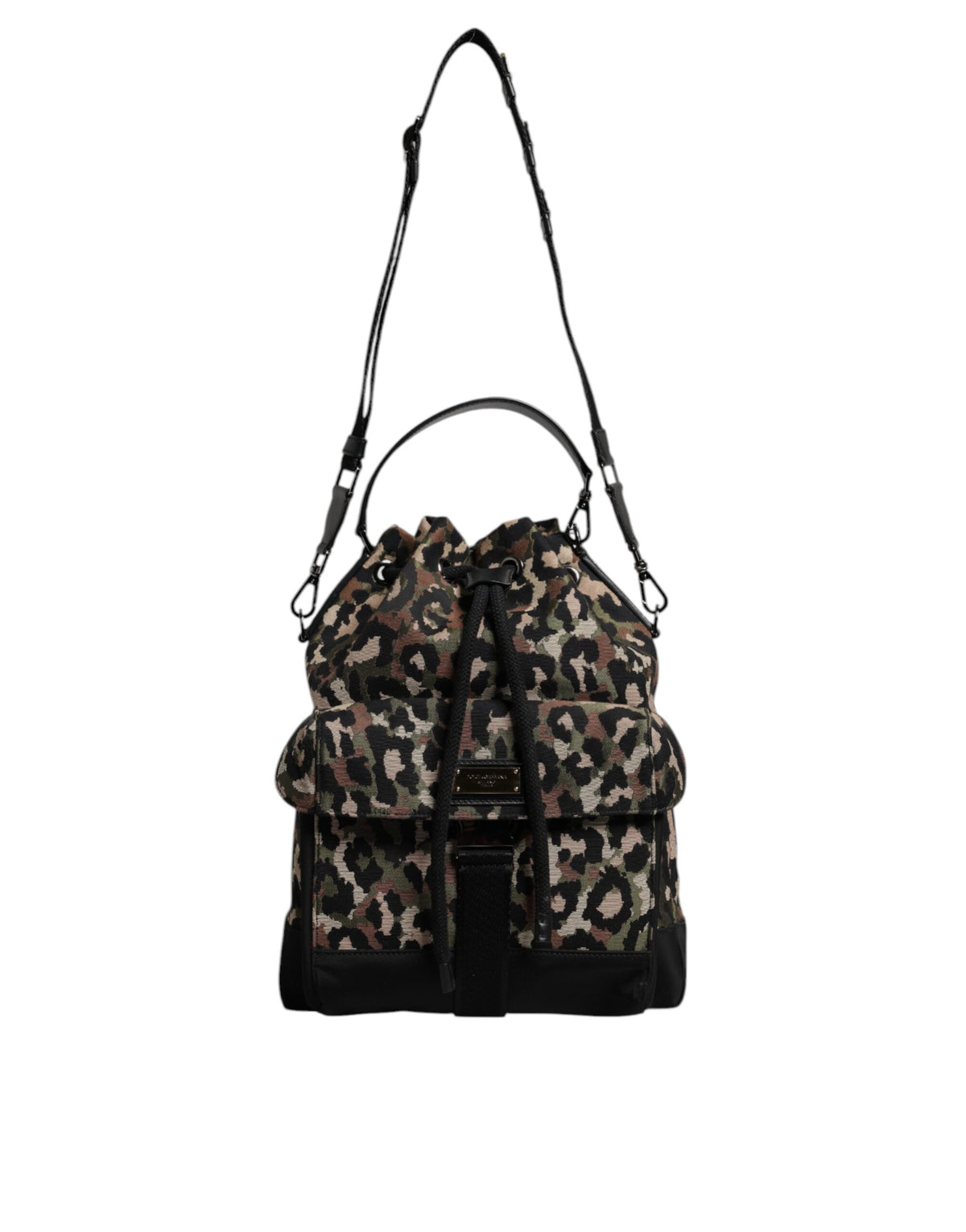 Elevate your style with the Dolce & Gabbana Multicolor Leopard Cotton Shoulder Bucket Bag, a luxurious blend of exquisite materials and impeccable craftsmanship, perfect for the discerning individual.