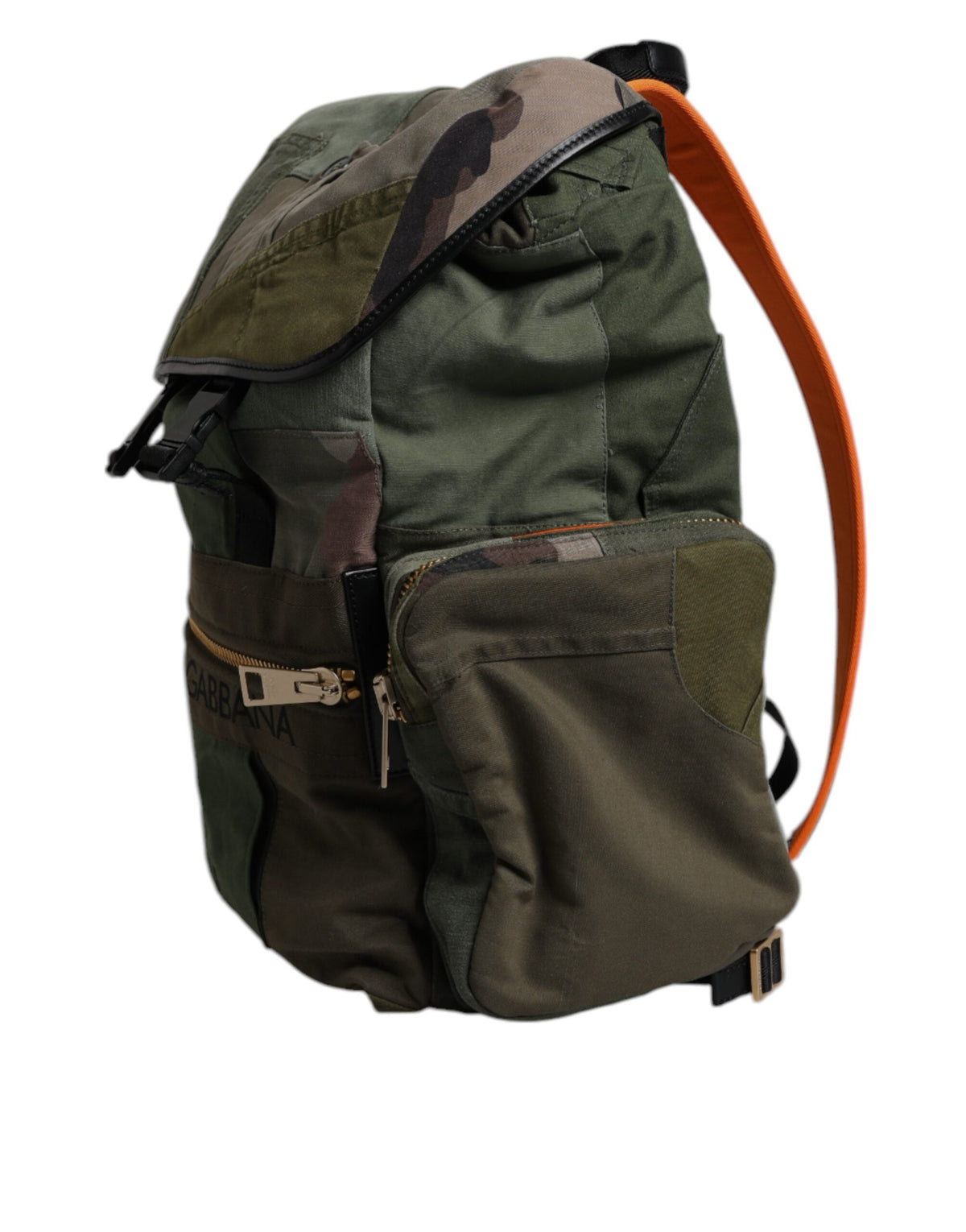 Dolce & Gabbana Military Green Patchwork Backpack - Artisanal Luxury