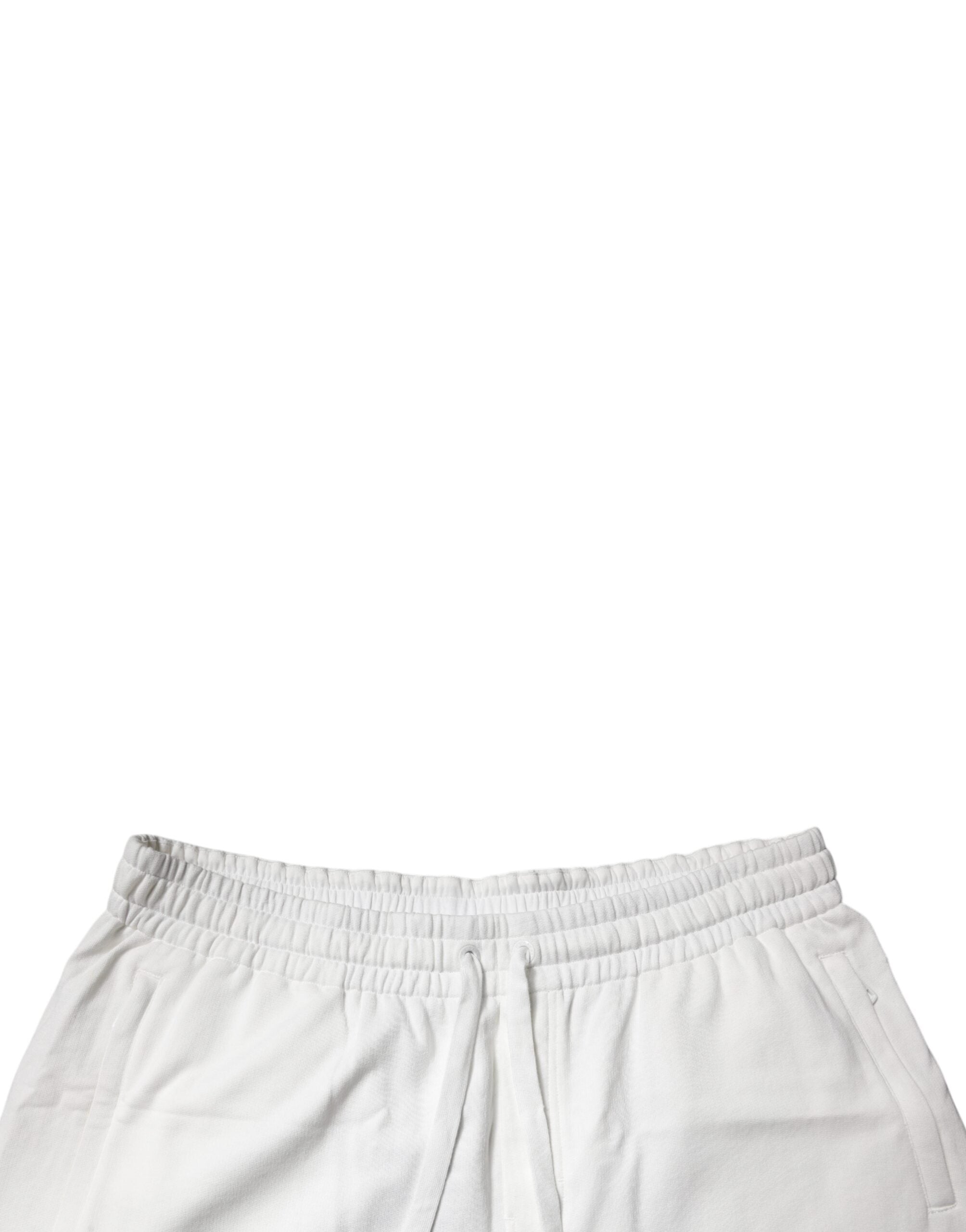 Dolce & Gabbana White Cotton Sweatshorts Men Bermuda Shorts