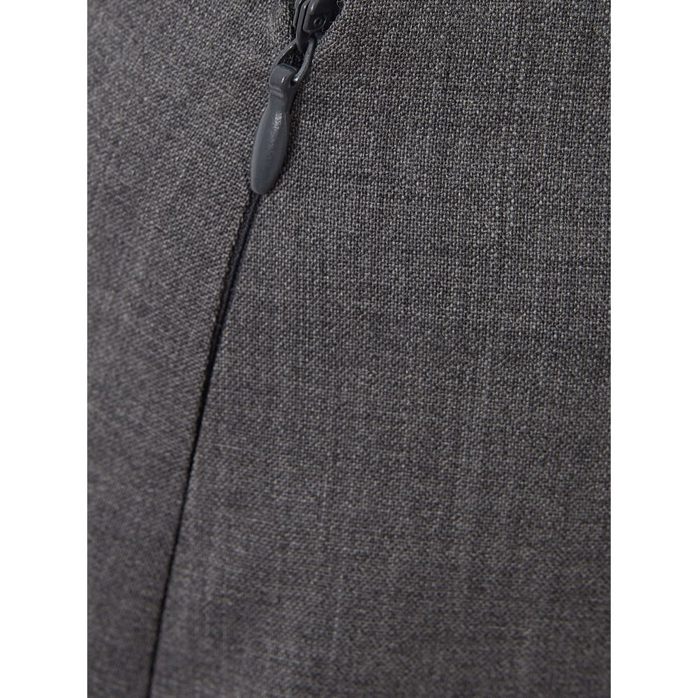 Lardini Gray Wool Midi Skirt