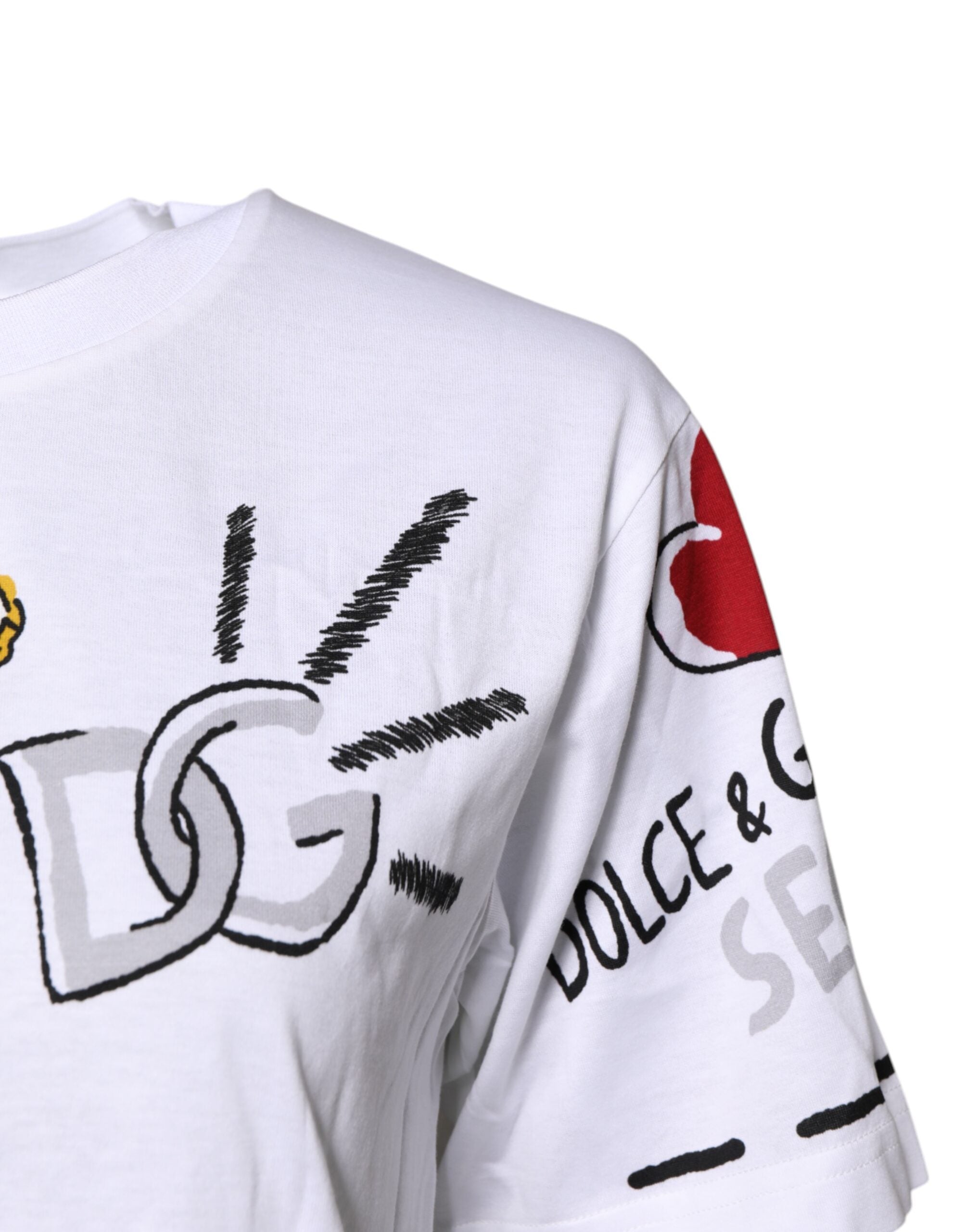 Dolce & Gabbana White Short-Sleeved Printed Jersey T-shirt