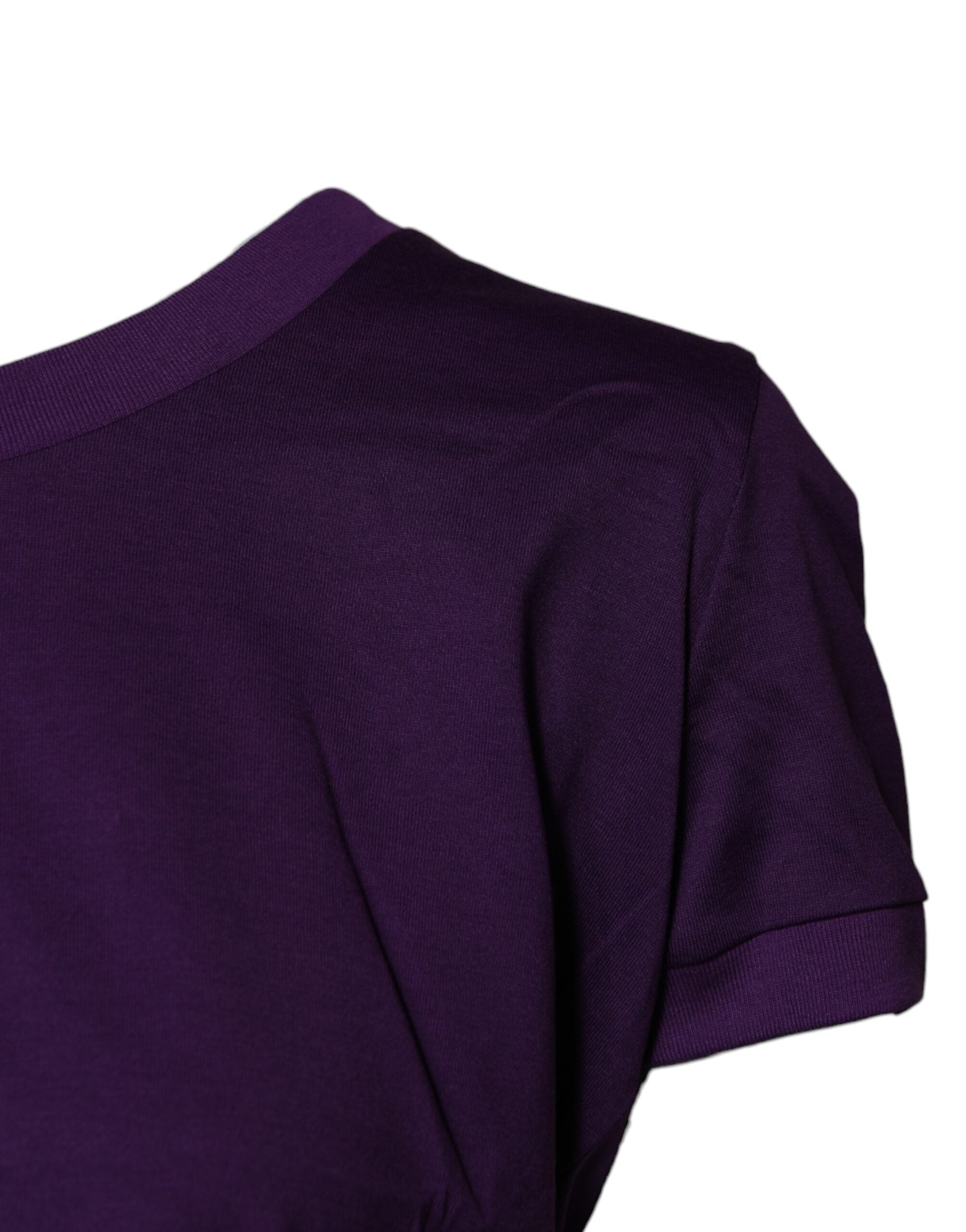 Dolce & Gabbana Violet Cotton Crewneck Short Sleeves T-shirt