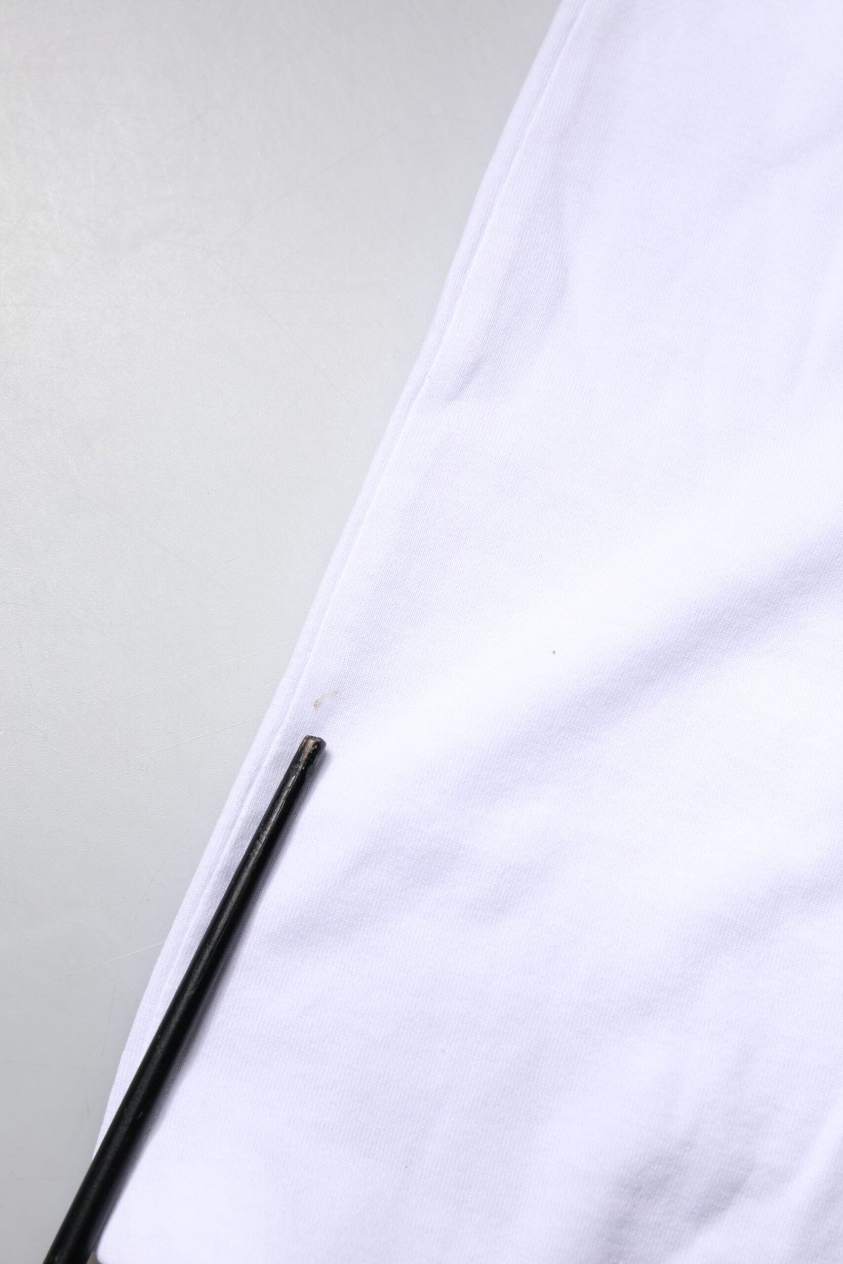 Dolce & Gabbana White Cotton Silk Blend Ascot Collar T-shirt