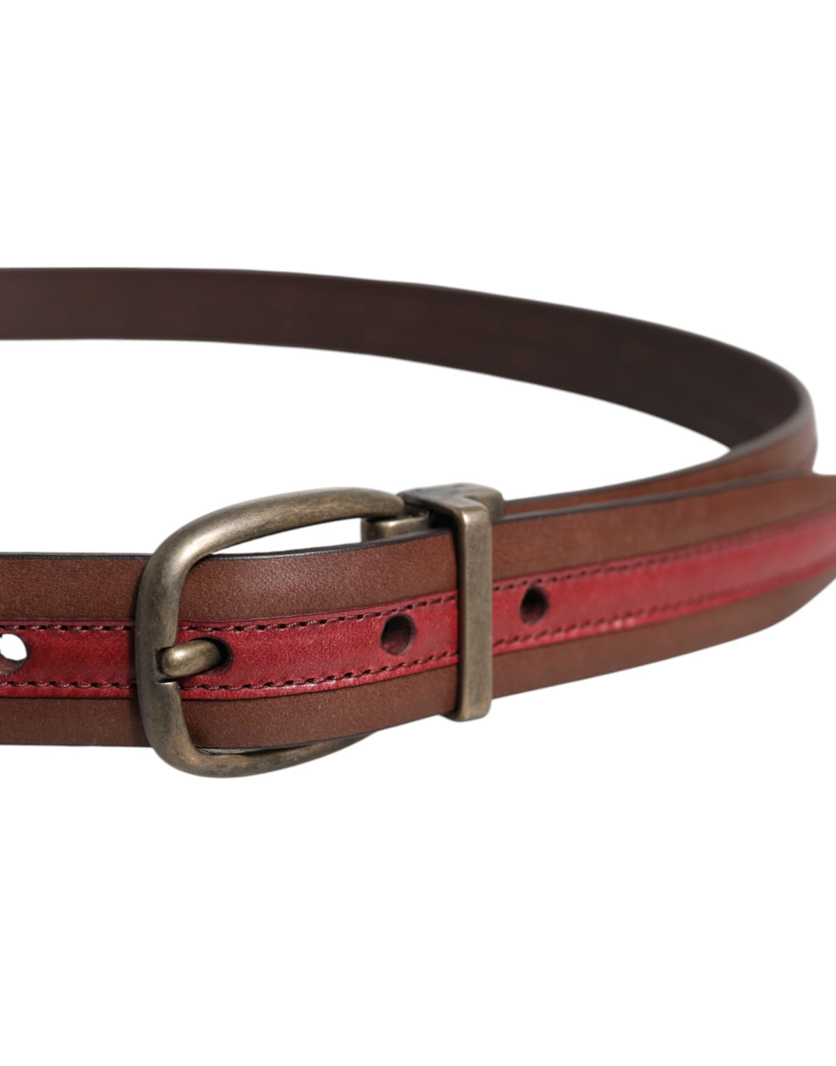 Dolce & Gabbana Burgundy Leather Buckle Belt - Timeless Luxury