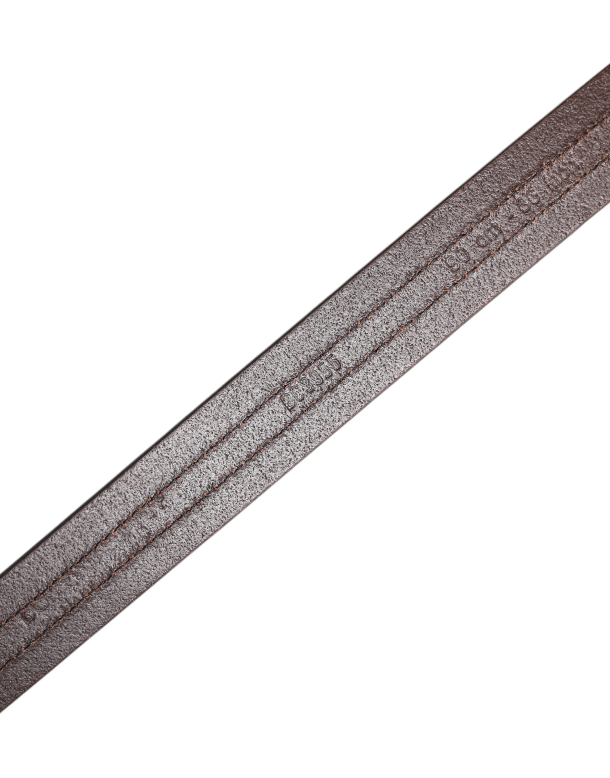 Dolce & Gabbana Burgundy Leather Metal Logo Buckle Belt