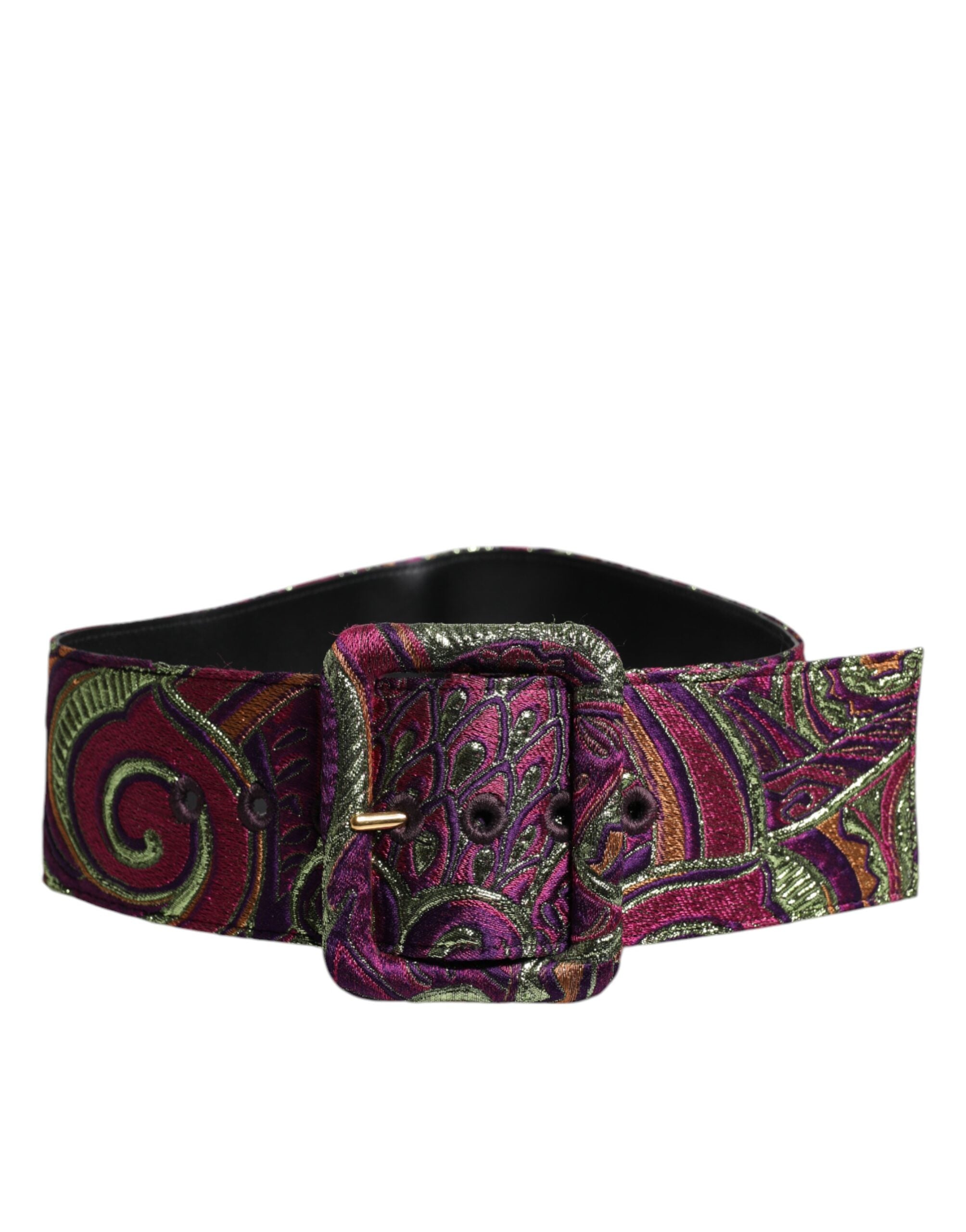 Dolce & Gabbana Multicolor Floral Jacquard Wide Waist Belt