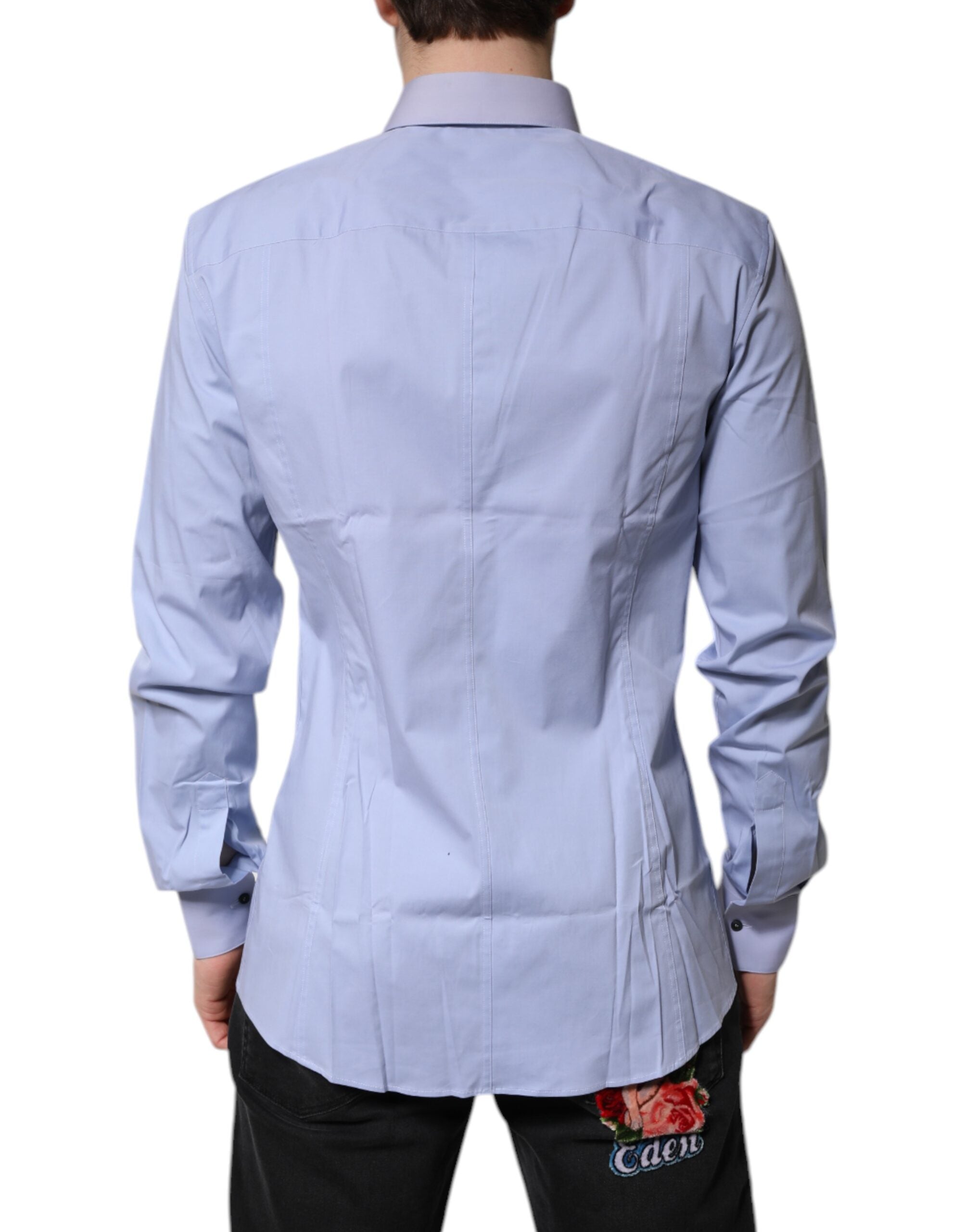 Dolce & Gabbana Light Blue Cotton SICILIA Dress Formal Shirt
