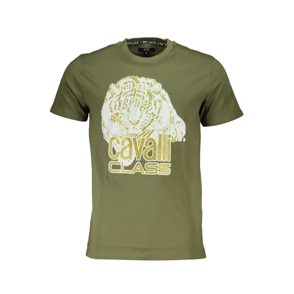Discover the Cavalli Class Verde Cotton Men T-Shirt, a luxurious blend of fine cotton and tailored elegance, perfect for those who embody sophistication and style.