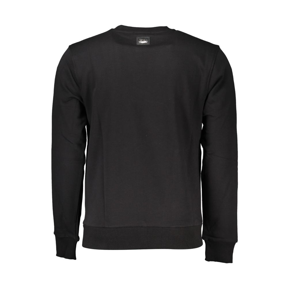 Discover the Cavalli Class Black Cotton Men Sweatshirt, where exquisite craftsmanship meets luxurious comfort, perfect for the discerning individual seeking timeless elegance.