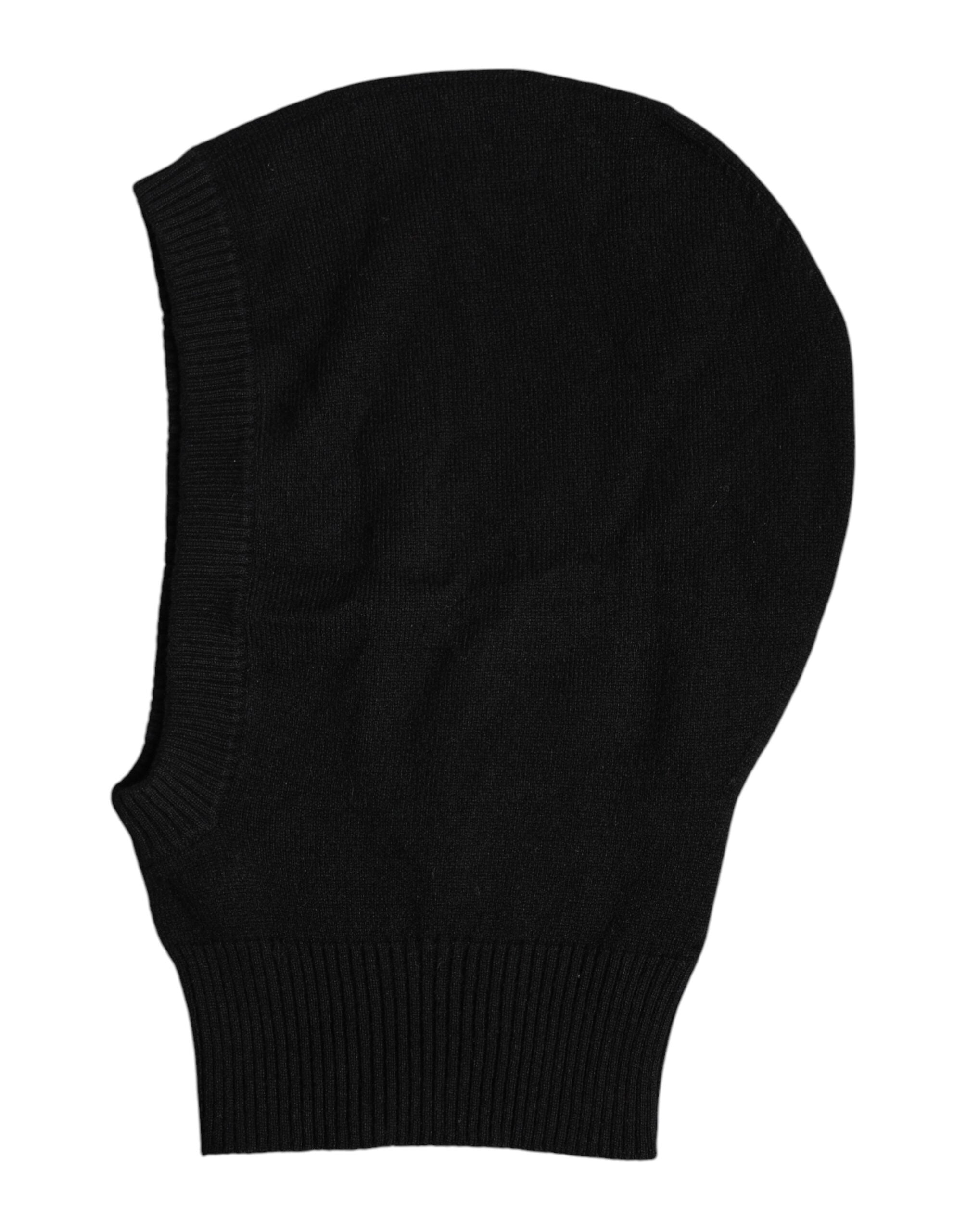 Dolce & Gabbana Black Cashmere Knitted Ski Mask Balaclava Hat