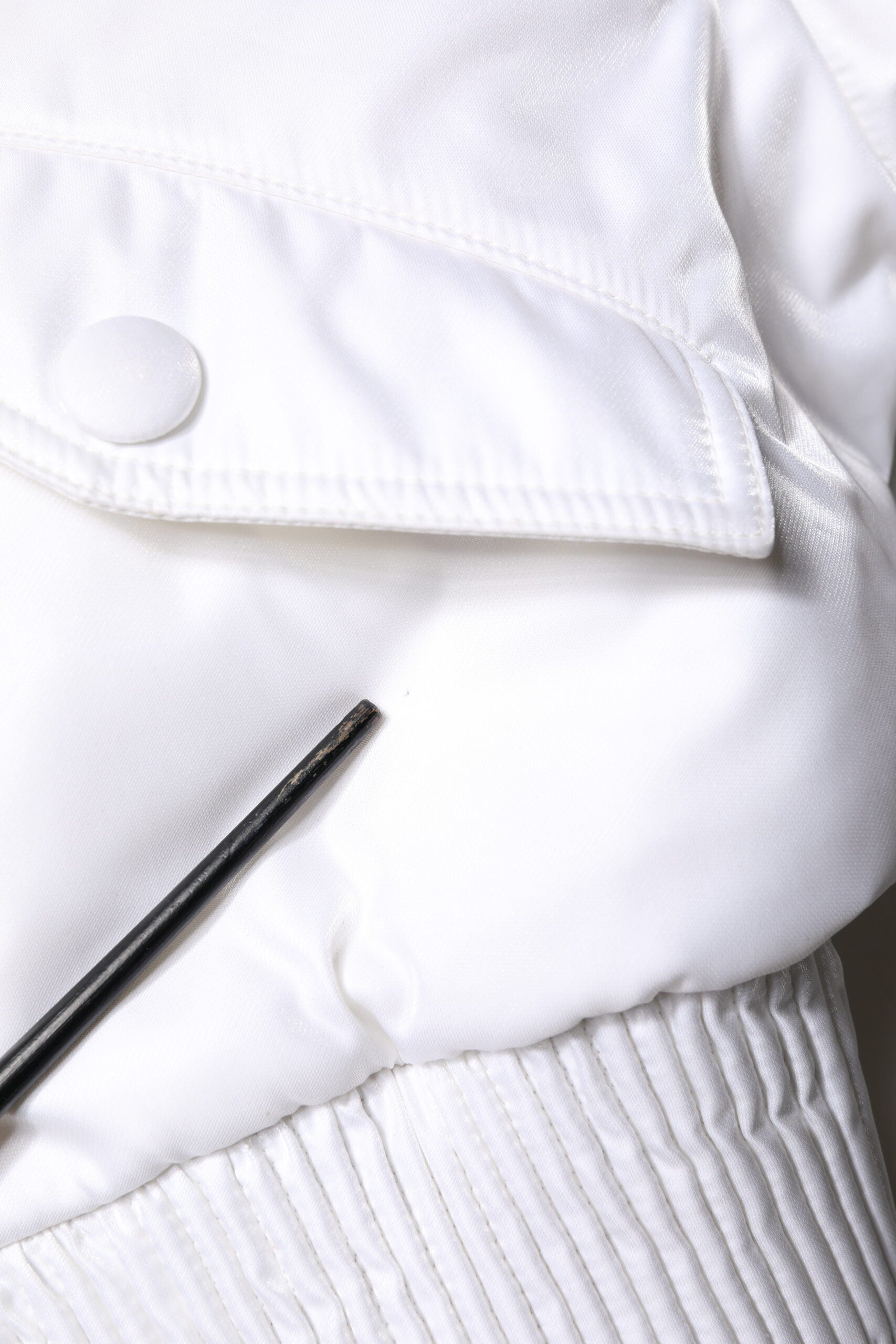 Dolce & Gabbana White Nylon Full Zip Cropped Bomber Jacket