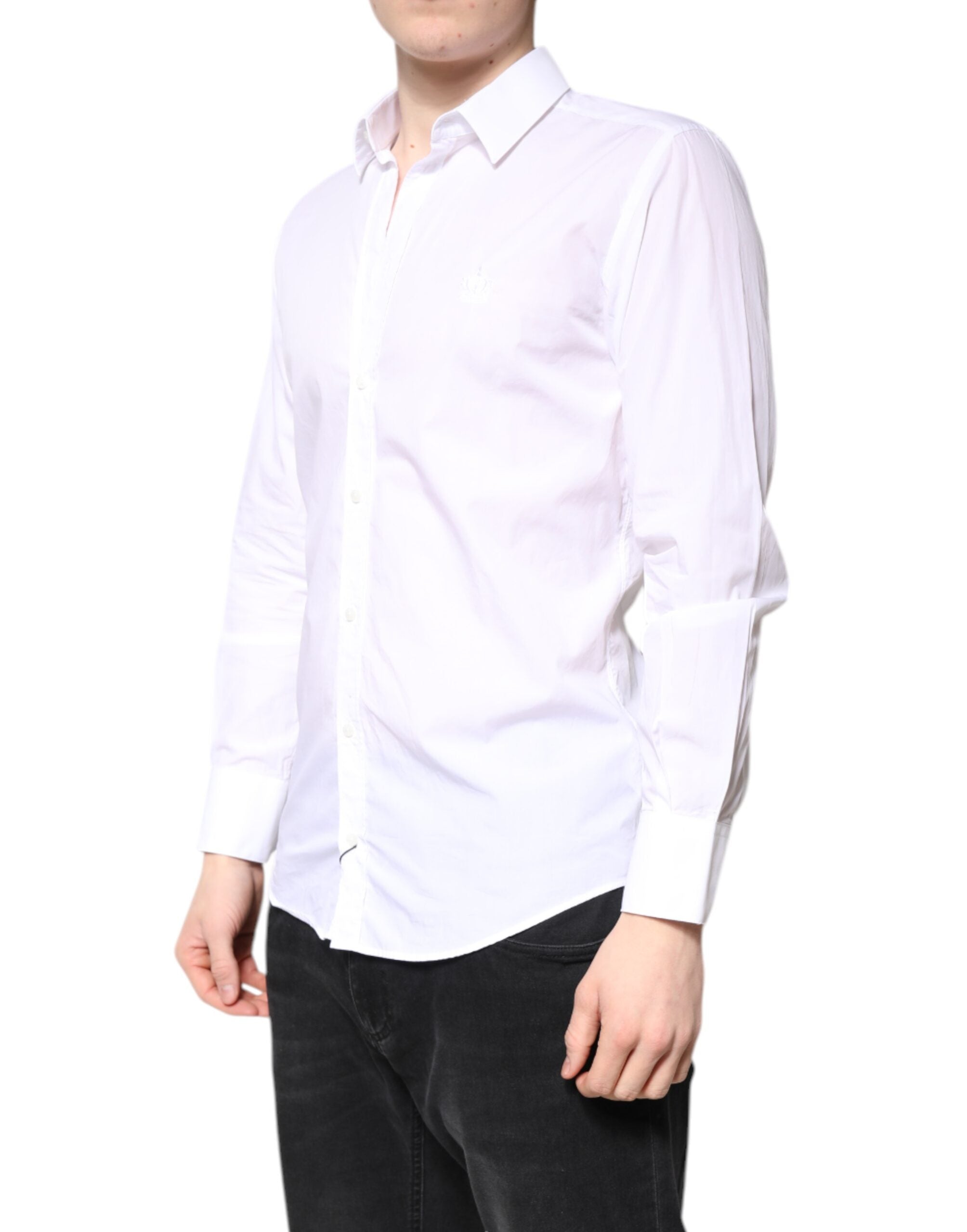 Dolce & Gabbana White MARTINI Cotton Men Formal Dress Shirt