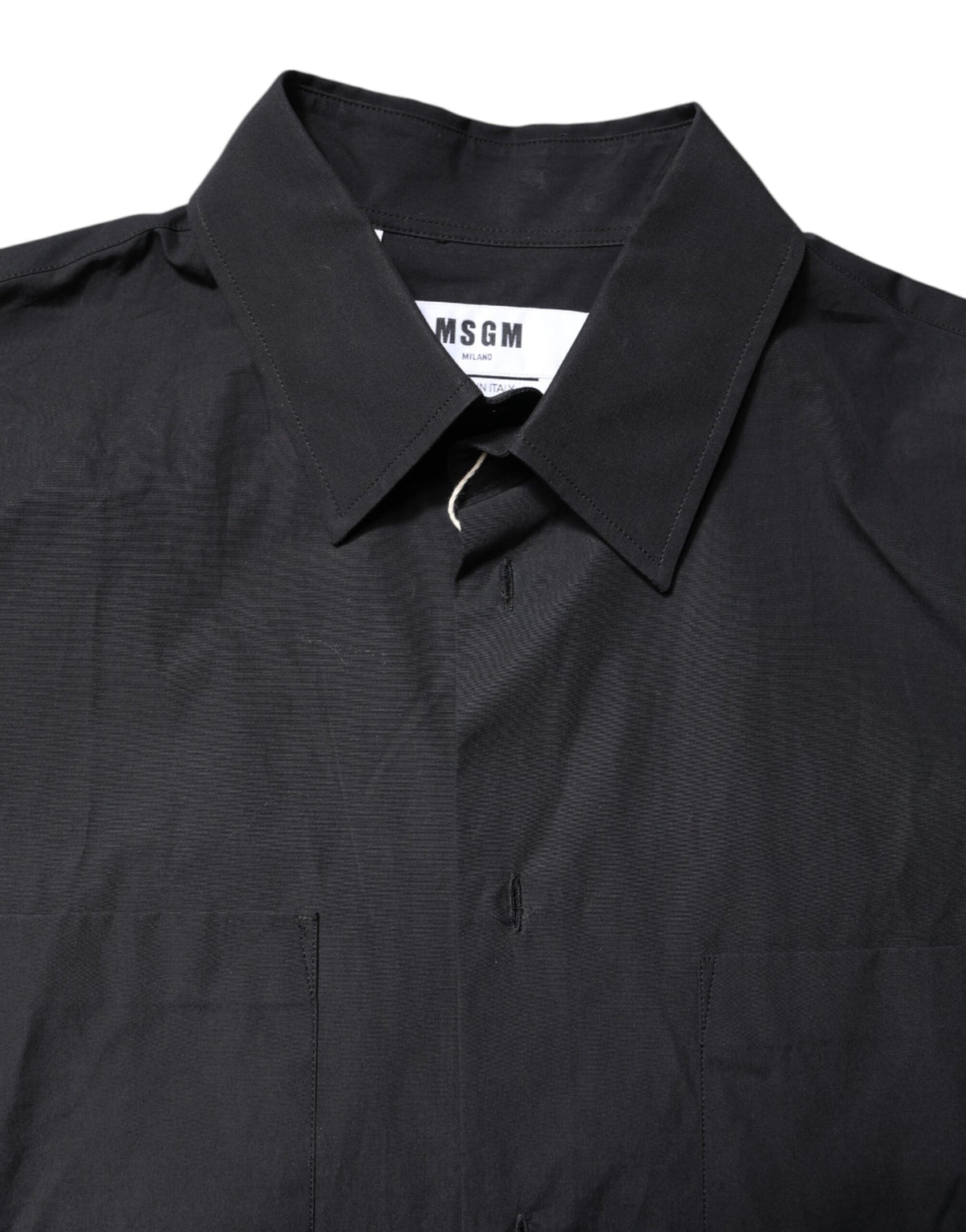 MSGM Black Printed Short Sleeves Collared Men Casual Shirt