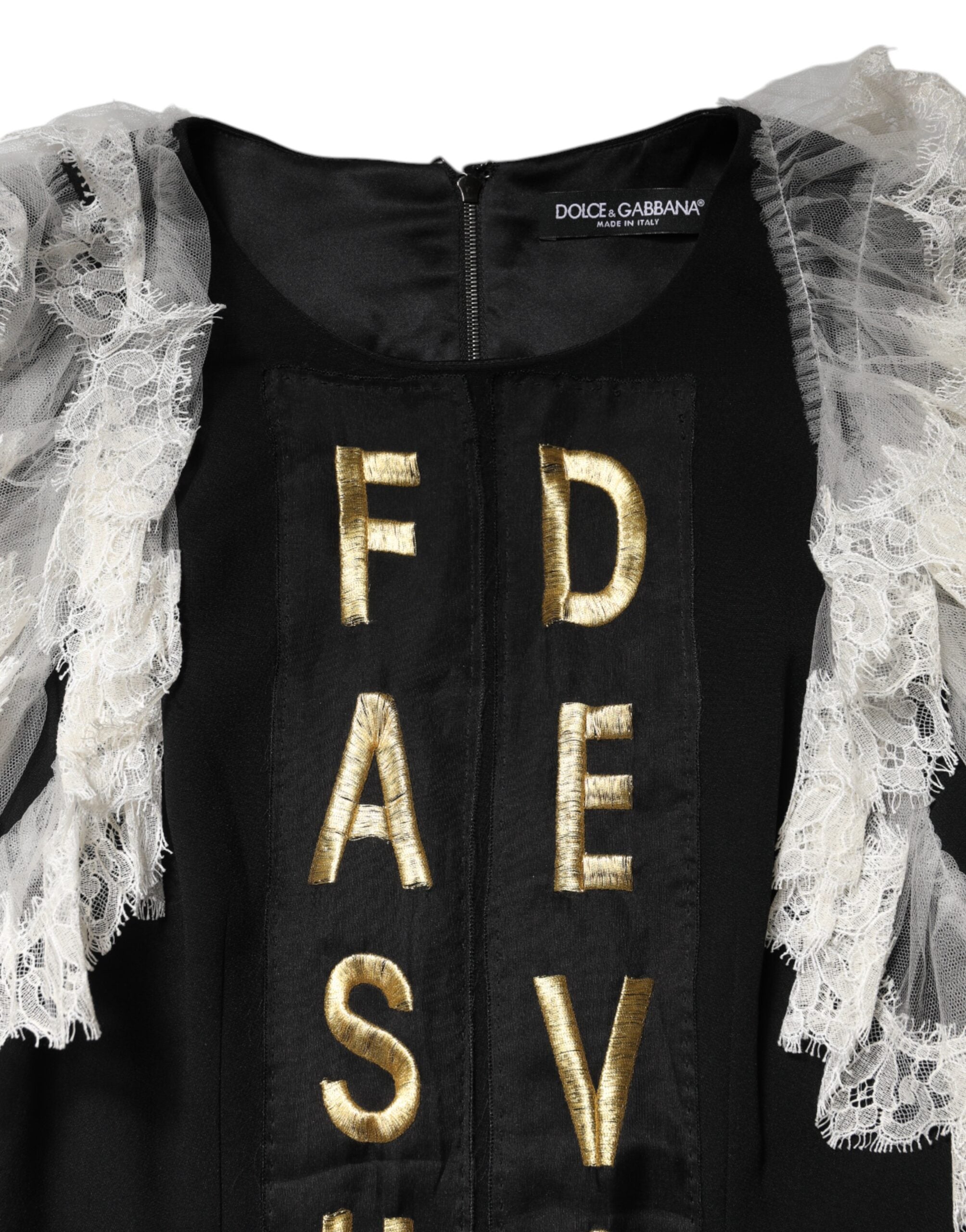 Dolce & Gabbana Black Fashion Devotion Embellish Mini Dress