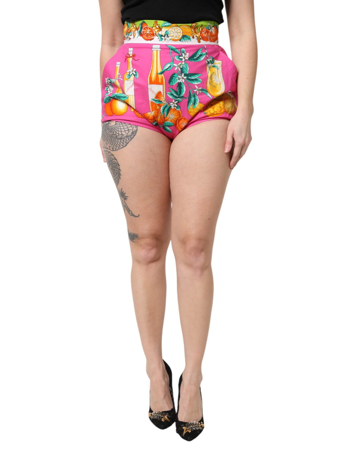Dolce & Gabbana Pink High Waist Hot Pants Shorts Couture Luxury