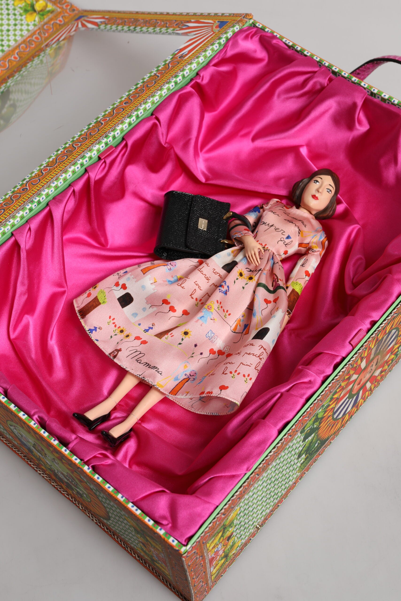 Dolce & Gabbana Pink Dress Ceramic Porcelain Fashion Leather Sicily Dolls