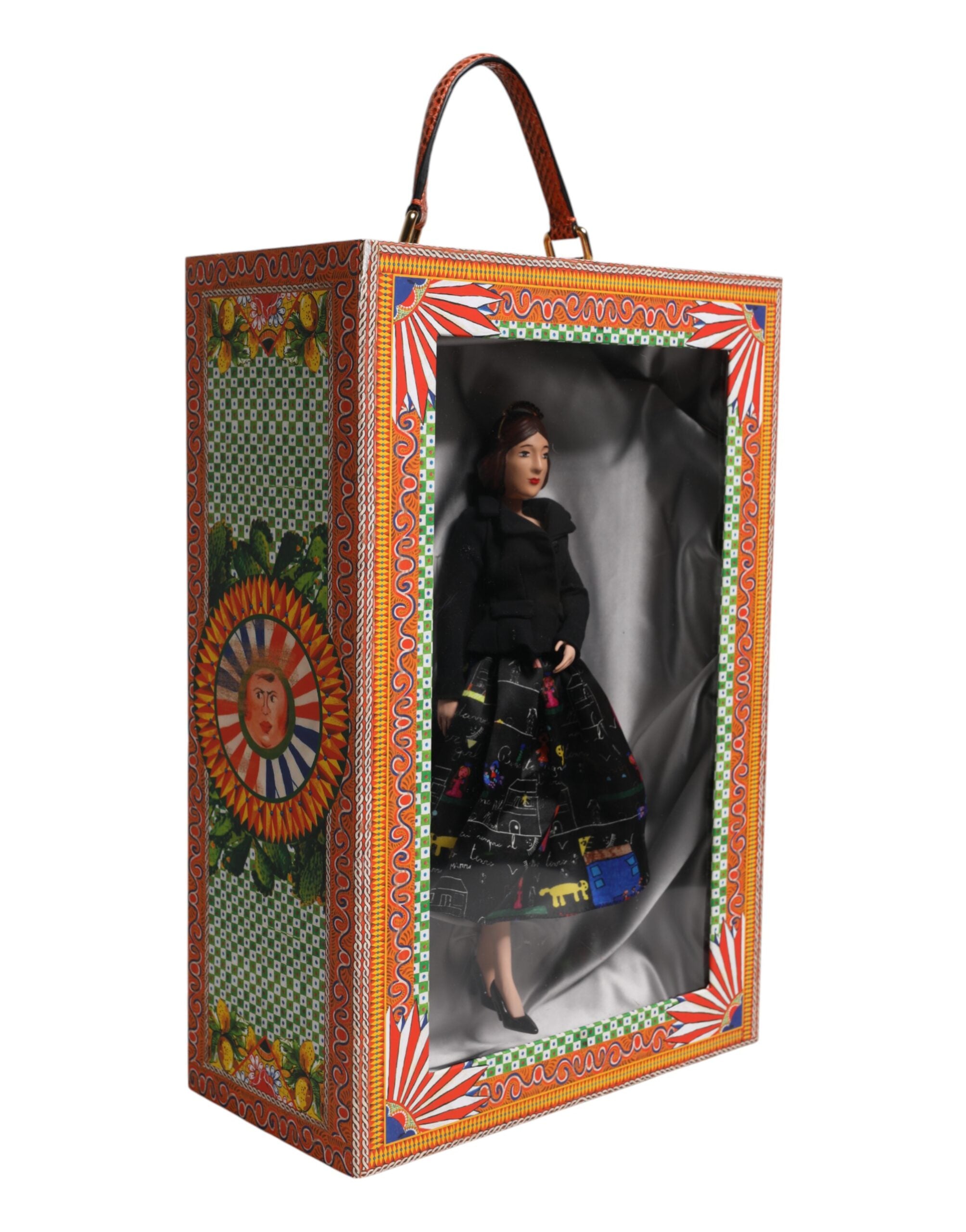 Dolce & Gabbana Black Dress Ceramic Porcelain Fashion Leather Sicily Dolls