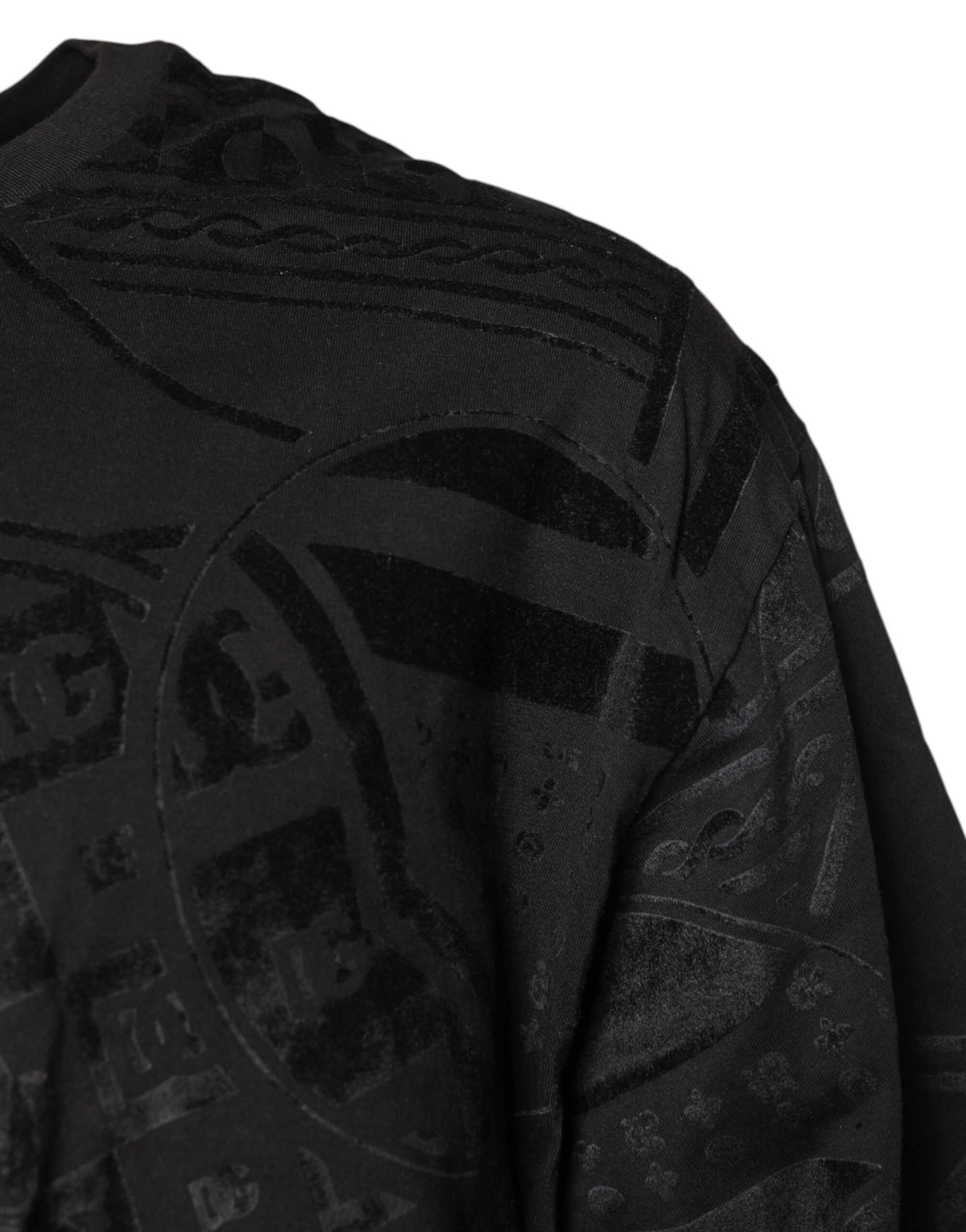 Dolce & Gabbana Black Cotton Bandana Logo Crew Neck T-shirt