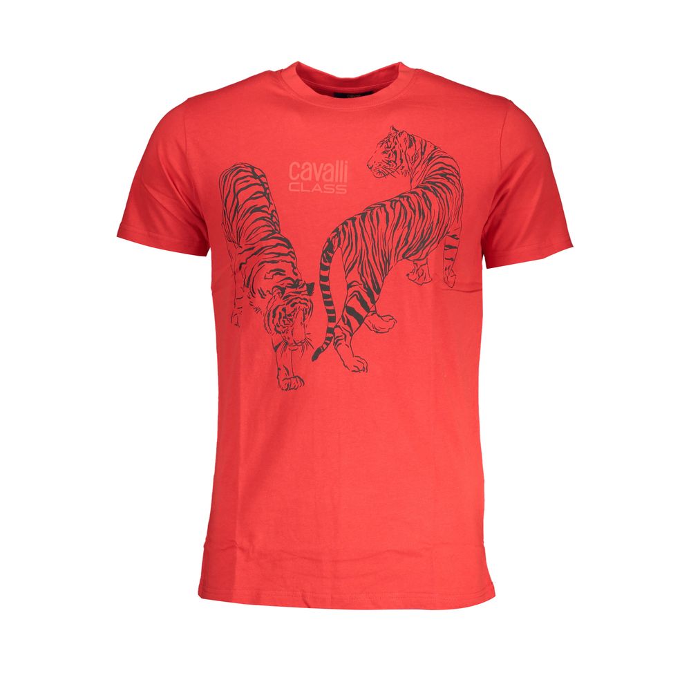 Discover the CAVALLI CLASS Red Cotton Men T-Shirt, a luxurious blend of 100% Cotone, embodying sophistication and effortless elegance for the discerning individual.