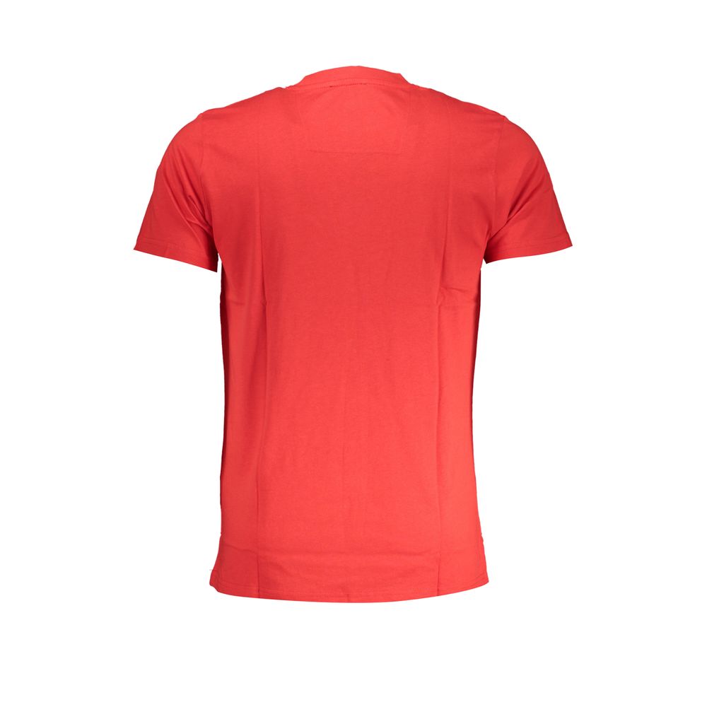 Elevate your style with the CAVALLI CLASS Red Cotton Men T-Shirt, crafted from luxurious 100% Cotone, embodying sophistication and effortless elegance for any occasion.