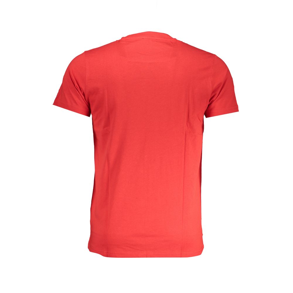 Elevate your wardrobe with the Cavalli Class Rosso Cotton Men T-Shirt, a luxurious blend of comfort and style, perfect for the discerning individual who commands attention.