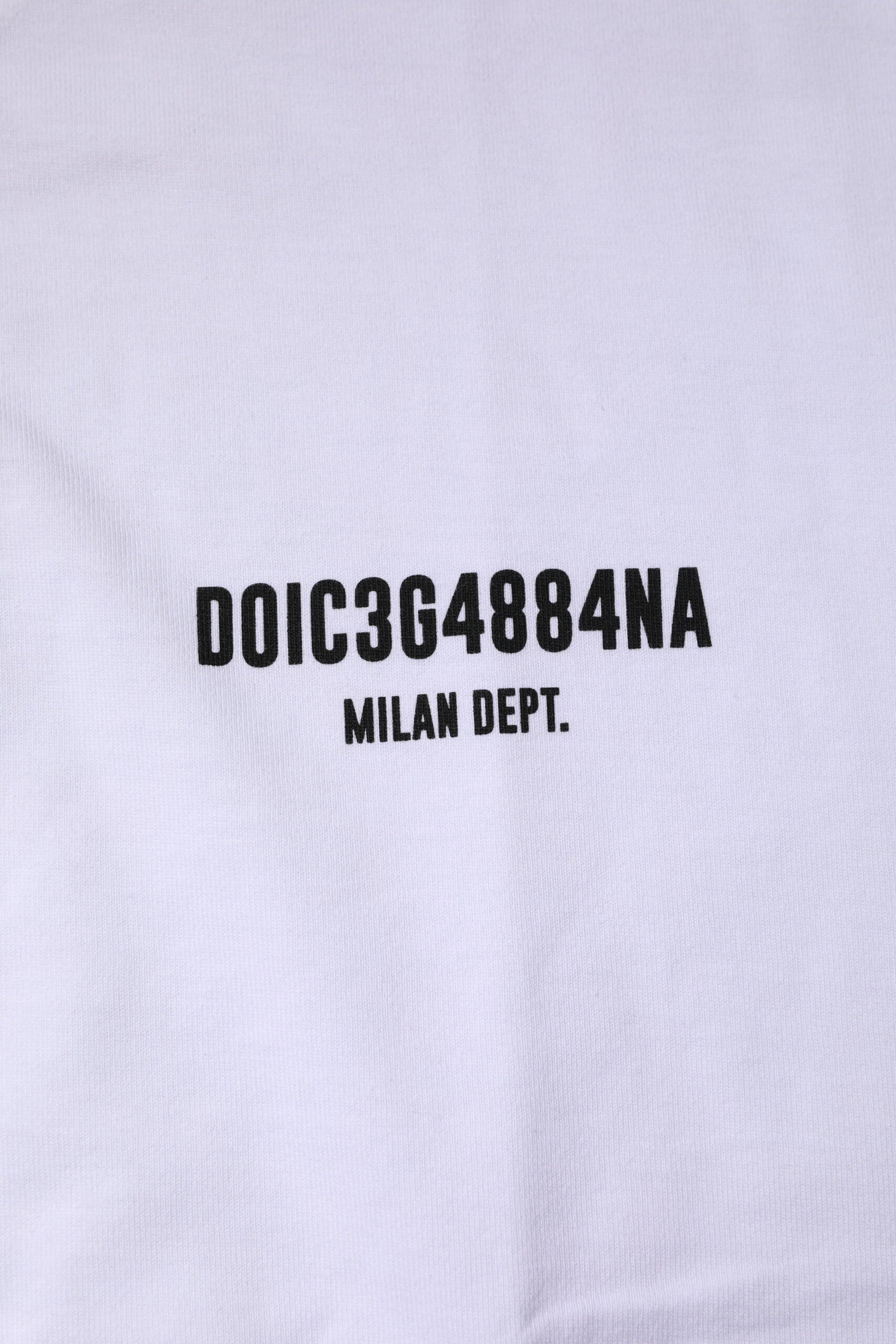 Dolce & Gabbana White Cotton Logo Print Crew Neck T-shirt