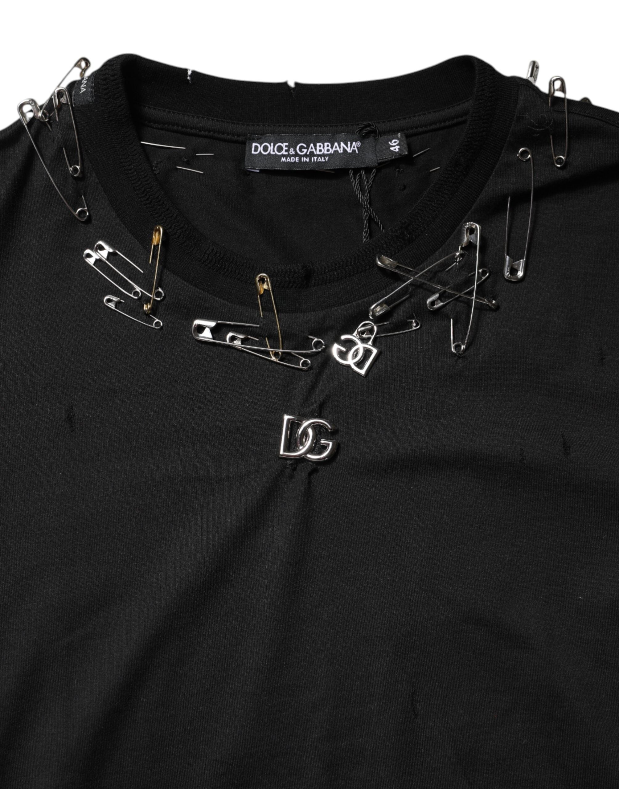 Dolce & Gabbana Black Logo Embellish Short Sleeves T-shirt