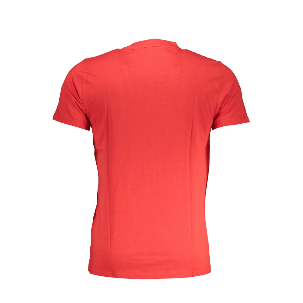 Elevate your wardrobe with the Cavalli Class Red Cotton Men T-Shirt, a luxurious blend of comfort and style, crafted from premium materials for the discerning individual.