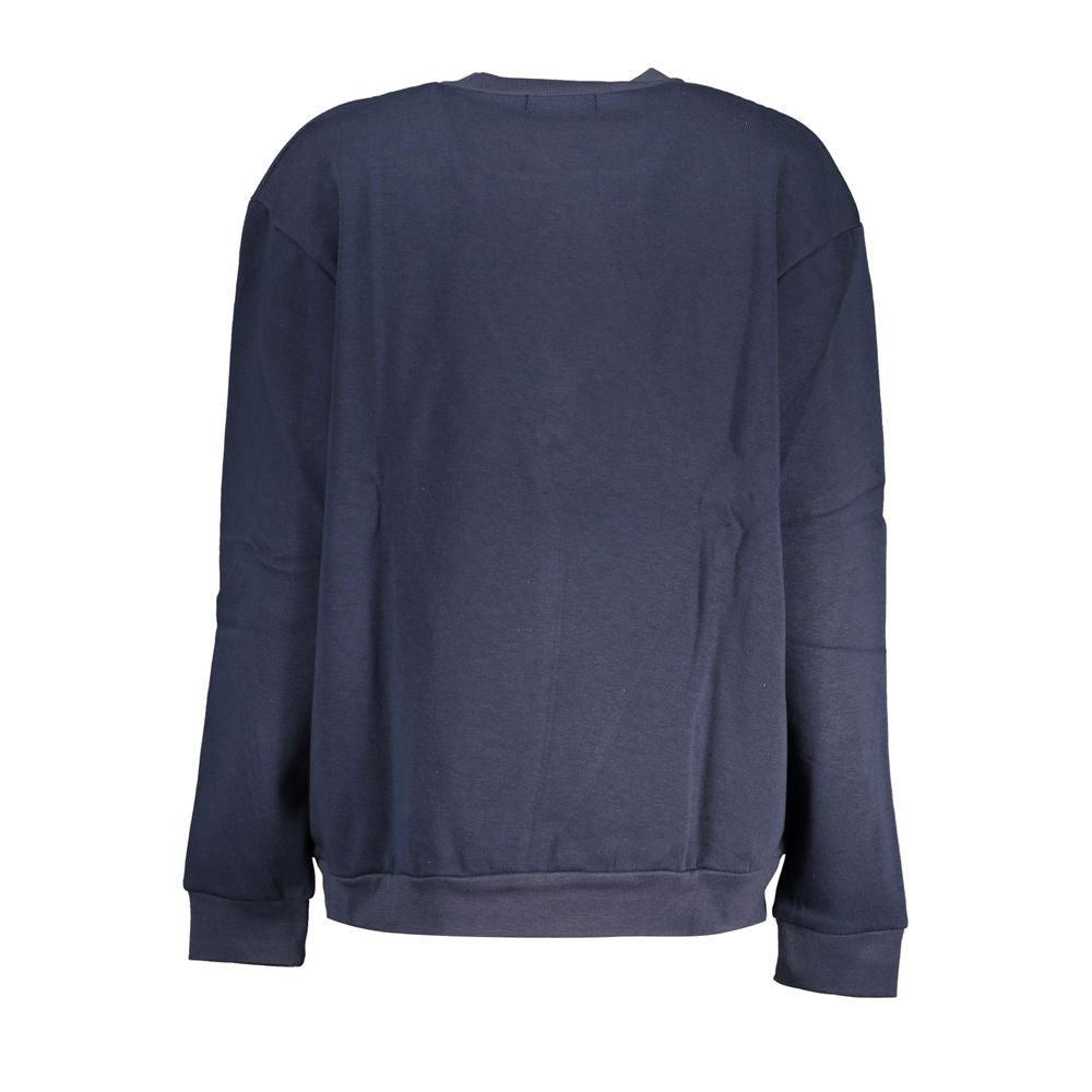 Experience the exquisite allure of the Cavalli Class Blu Polyester Woman Sweatshirt, a luxurious blend of comfort and style, crafted in Italy for the discerning fashionista.