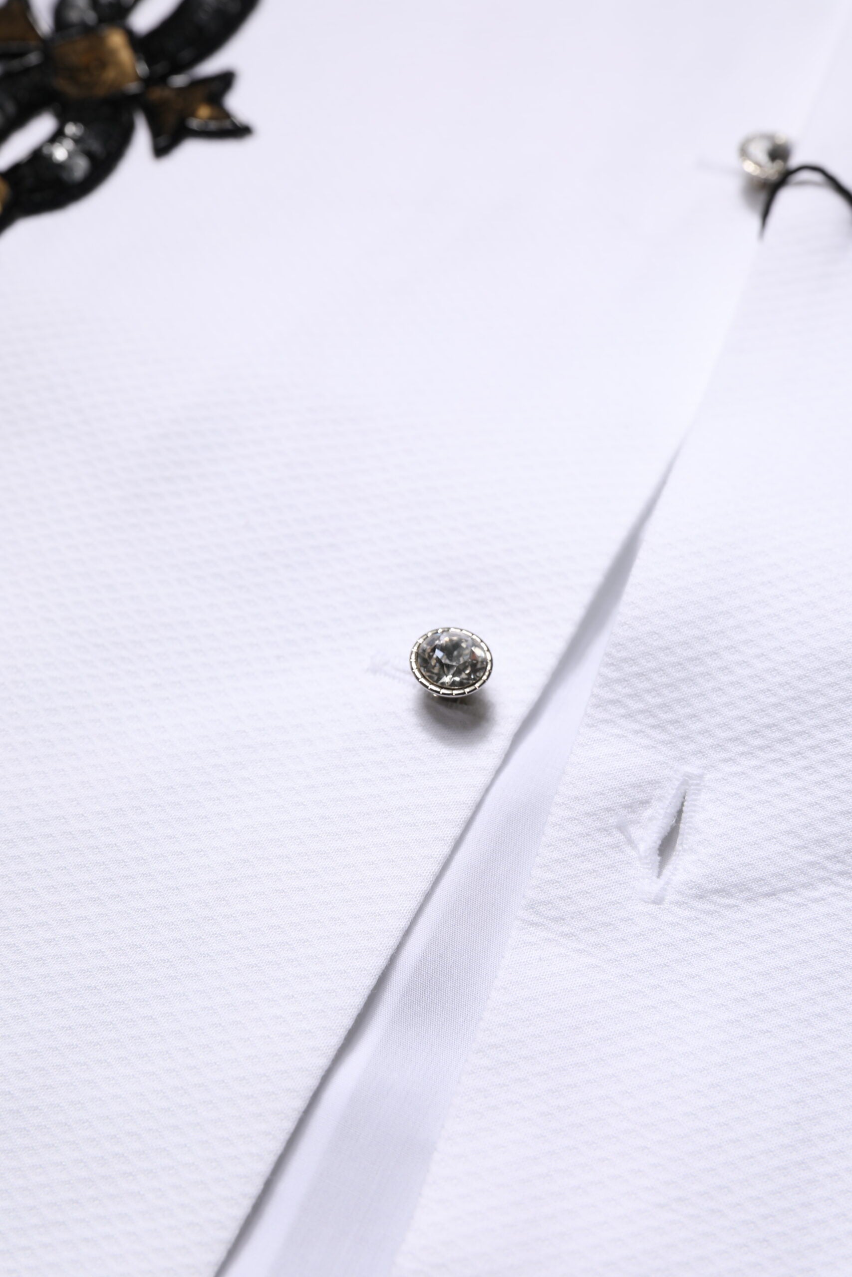 Dolce & Gabbana White GOLD Embellished Formal Men Dress Shirt