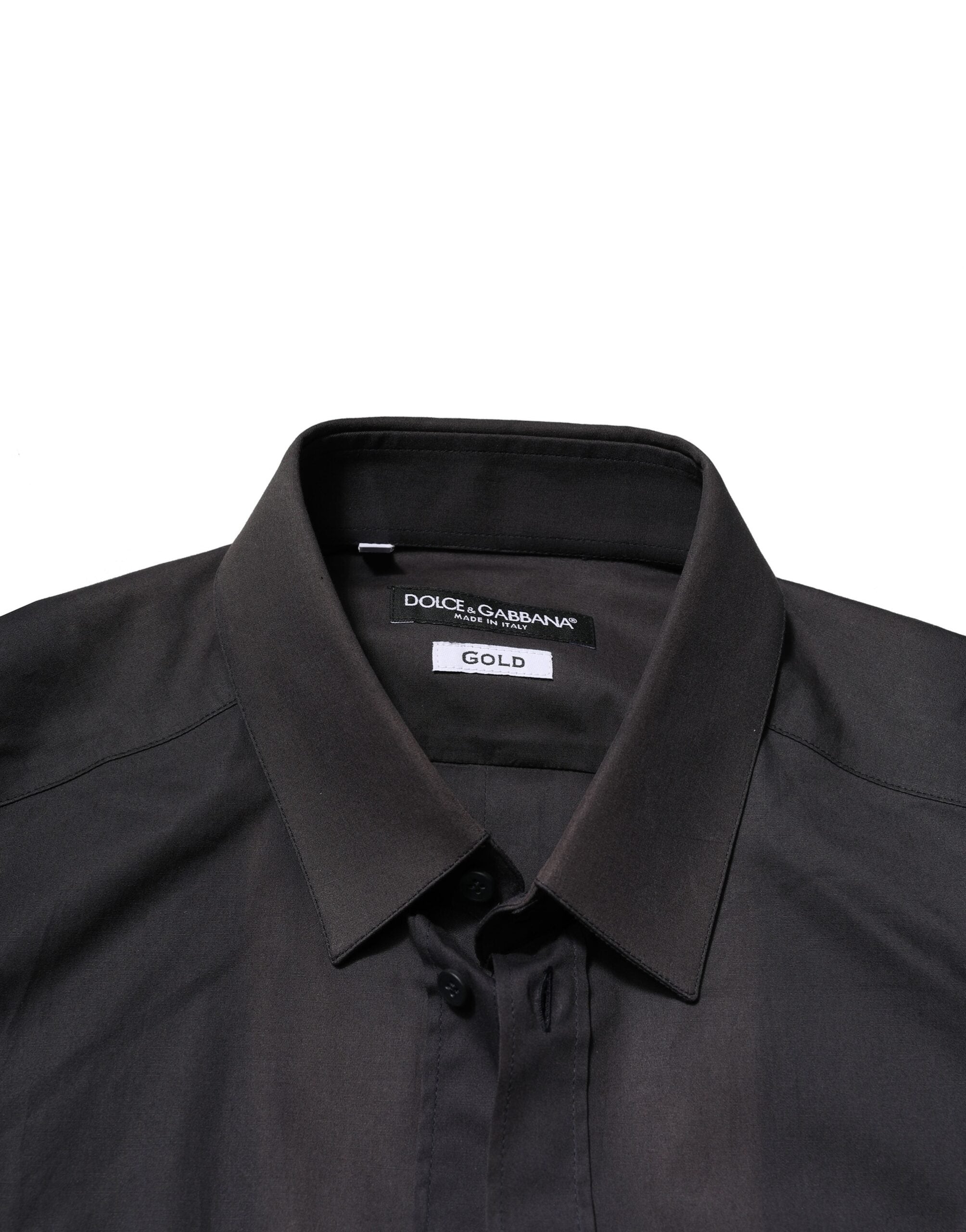 Dolce & Gabbana Blue Cotton GOLD Long Sleeves Formal Shirt