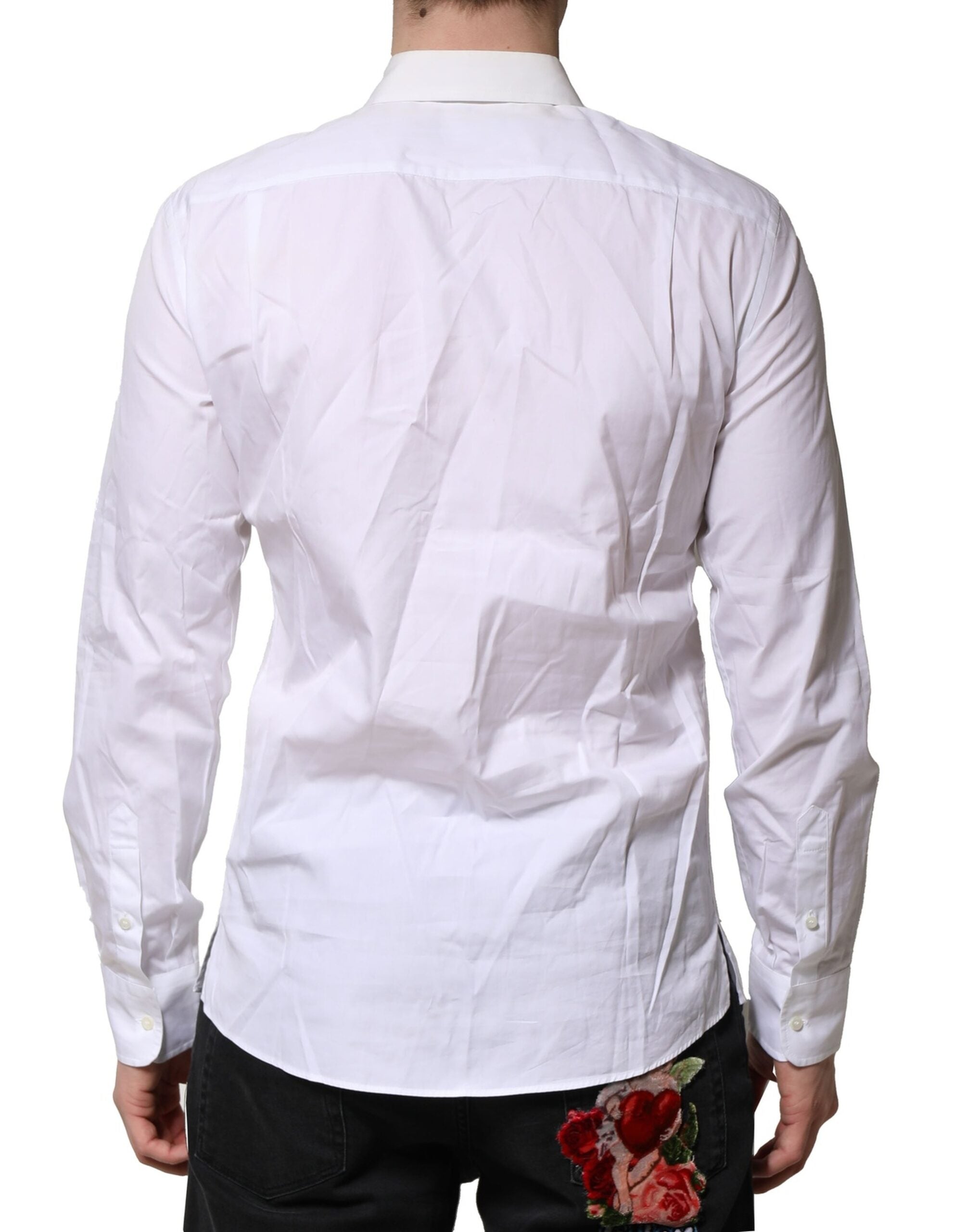 Dolce & Gabbana White Poplin Cotton Formal Men Dress Shirt