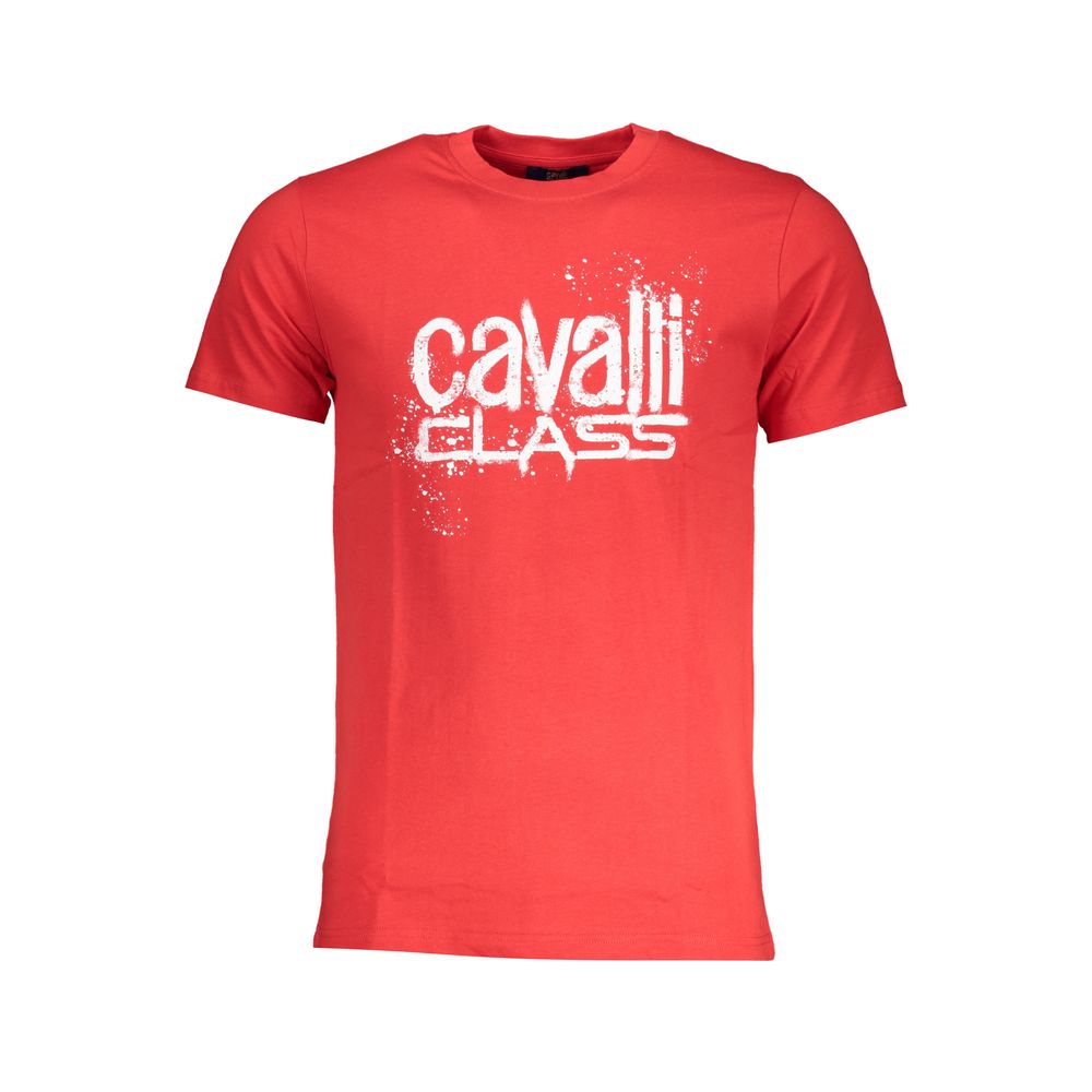 Elevate your wardrobe with the Cavalli Class Rosso Cotton Mens T-Shirt, a luxurious blend of 100% cotton that embodies sophistication and timeless style.