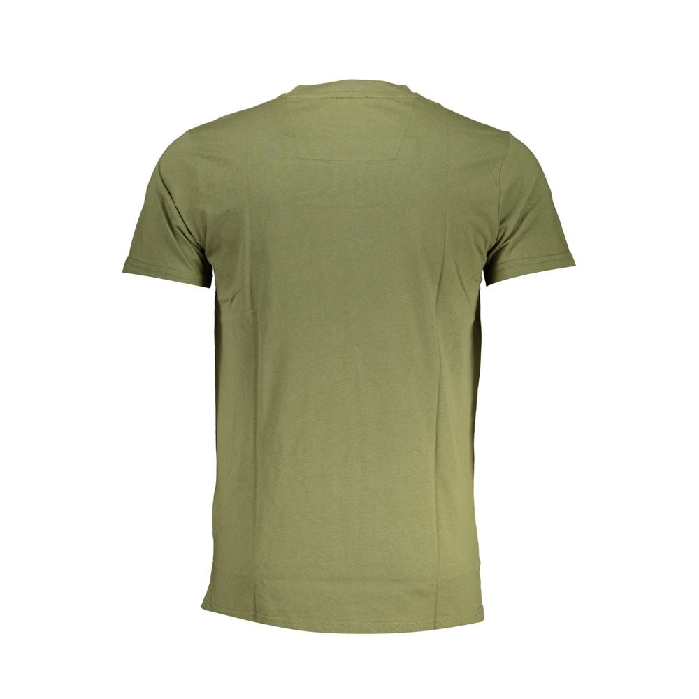Discover the Cavalli Class Verde Cotton Men T-Shirt, a masterpiece of 100% Cotone, merging luxurious comfort with timeless elegance for the discerning individual.