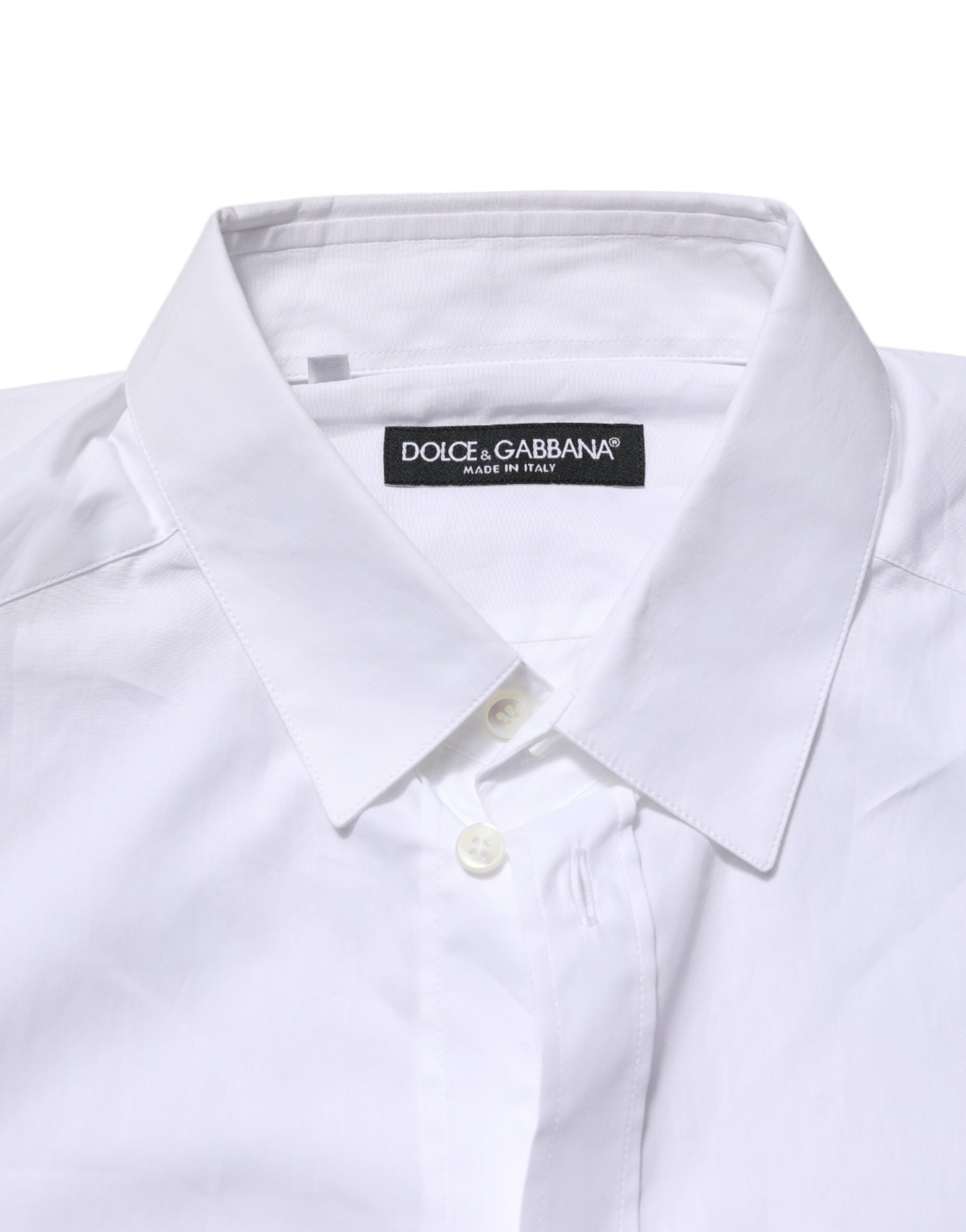 Dolce & Gabbana White Cotton Long Sleeves Dress Formal Shirt