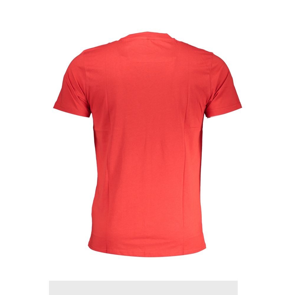 Elevate your wardrobe with the Cavalli Class Rosso Cotton Men T-Shirt, a masterpiece of 100% cotton craftsmanship that embodies contemporary luxury and sophistication.