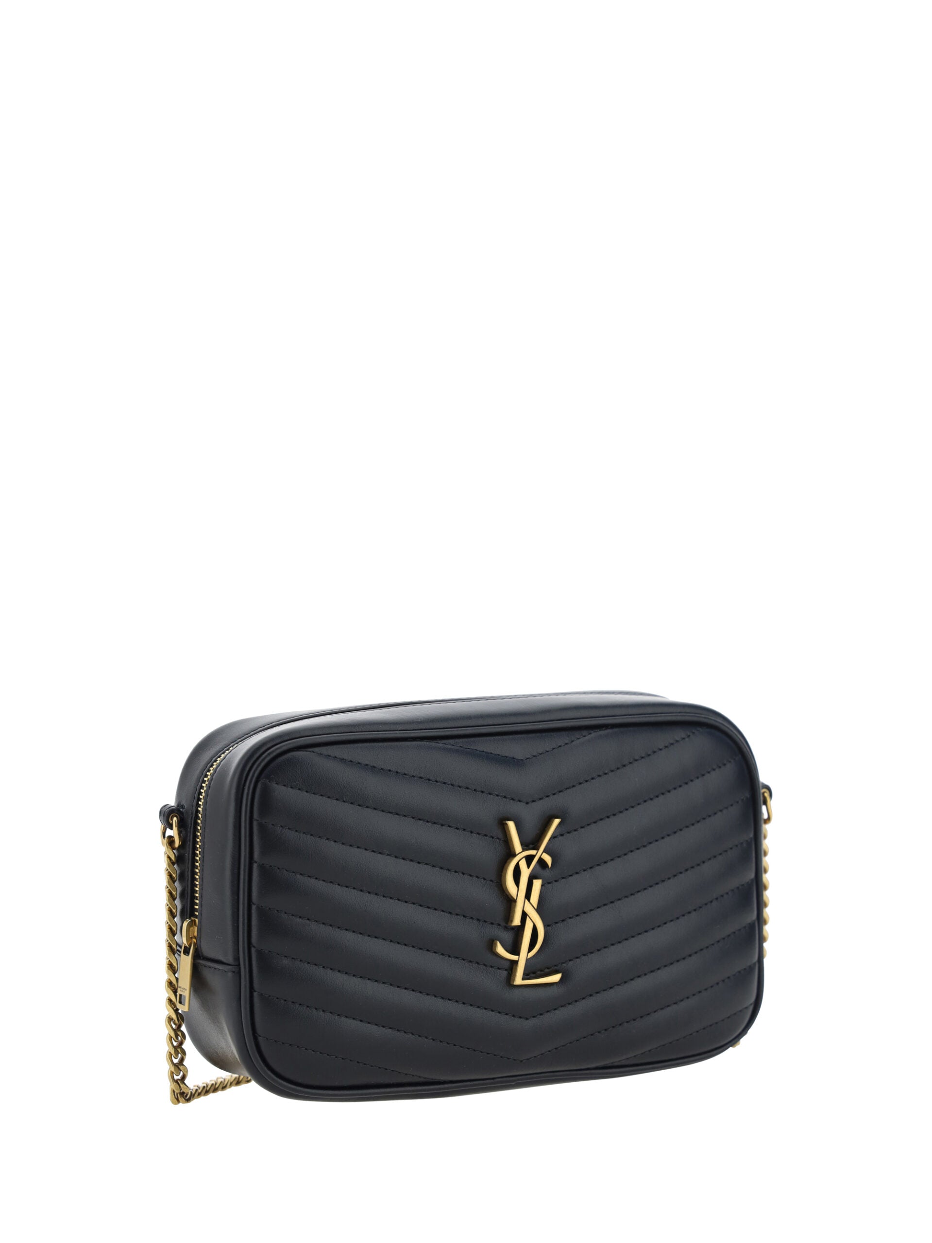 Saint Laurent Black Calf Leather Lou Small Shoulder Bag - DEA STILOSA MILANO