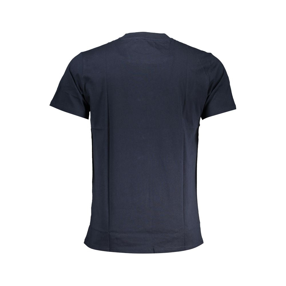Experience the exquisite Cavalli Class Blu Cotton Men T-Shirt, crafted from 100% Cotone, embodying luxury and sophistication for the discerning individual.