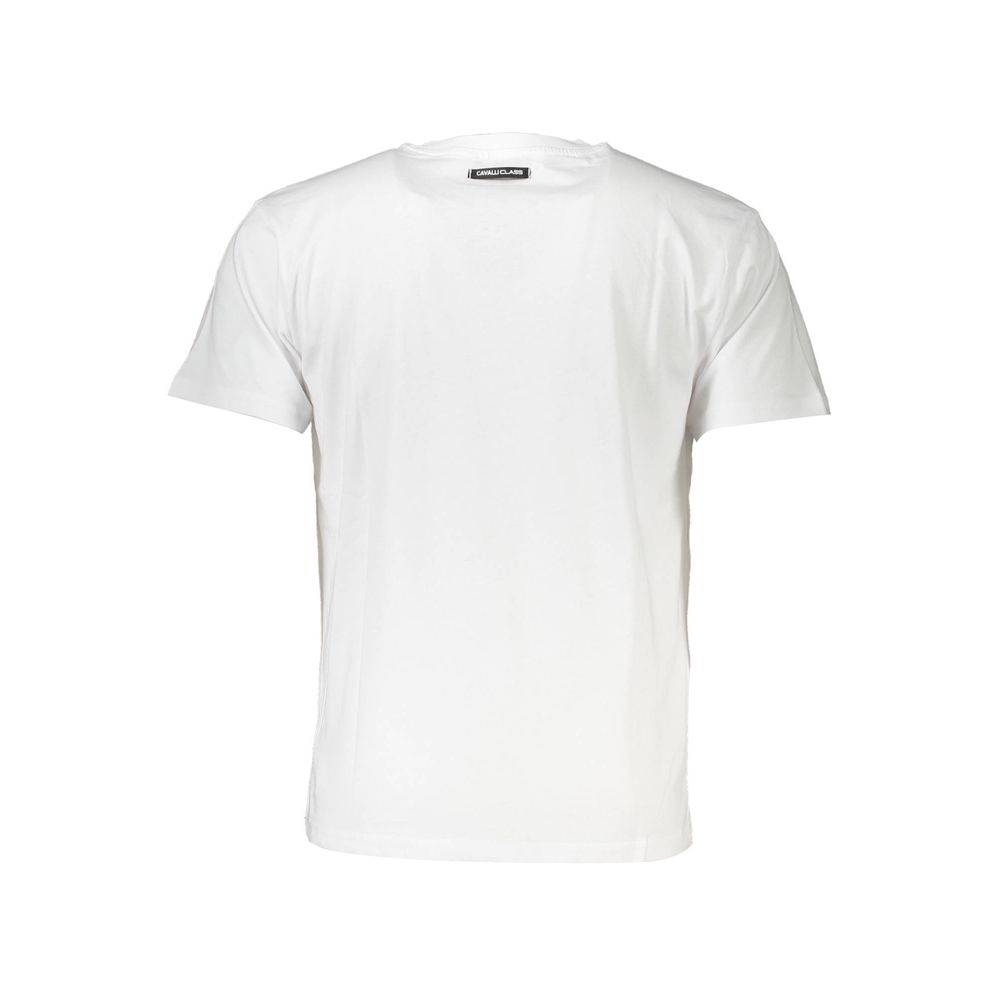 Discover the Cavalli Class White Cotton Men T-Shirt, a masterpiece of refined craftsmanship and timeless elegance, perfect for elevating your wardrobe with understated luxury.