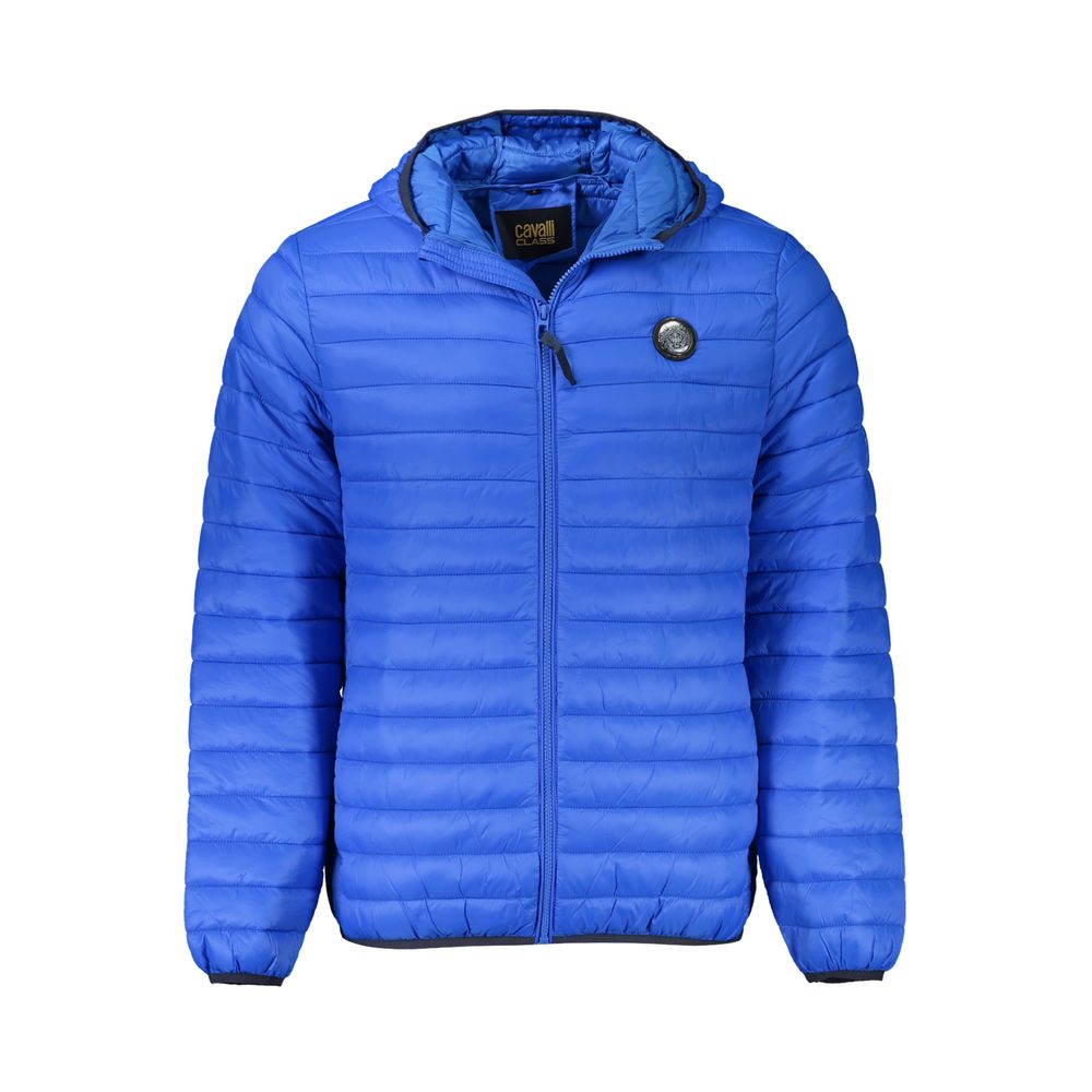Indulge in the Cavalli Class Blu Poliammide Men's Jacket, a masterpiece of Italian design and luxurious craftsmanship, perfect for elevating your sophisticated style.