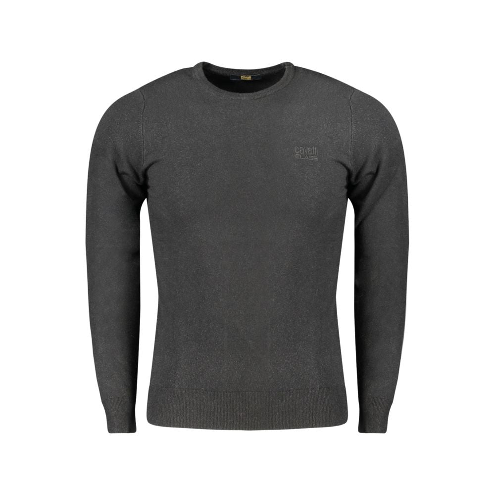 Elevate your wardrobe with the Cavalli Class Black Viscosa Uomo Maglia, a luxurious long-sleeved t-shirt crafted from premium materials, embodying sophistication and timeless elegance.