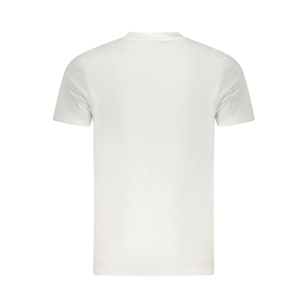 Elevate your wardrobe with the Cavalli Class Bianco Cotton Men T-Shirt, a masterpiece of 100% cotton craftsmanship that embodies timeless luxury and sophisticated style.