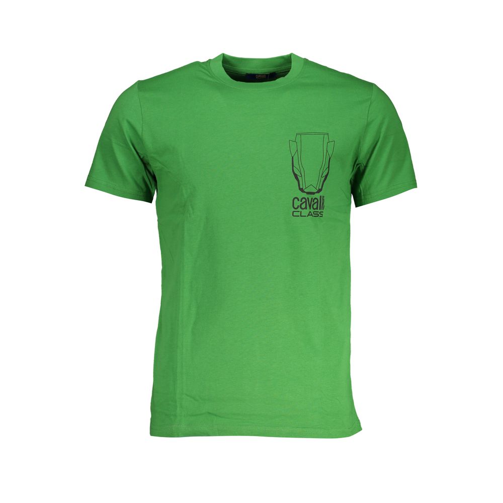 Discover the Cavalli Class Verde Cotton Mens T-Shirt, a luxurious blend of pure Cotone, embodying exquisite craftsmanship and effortless elegance for the discerning individual.