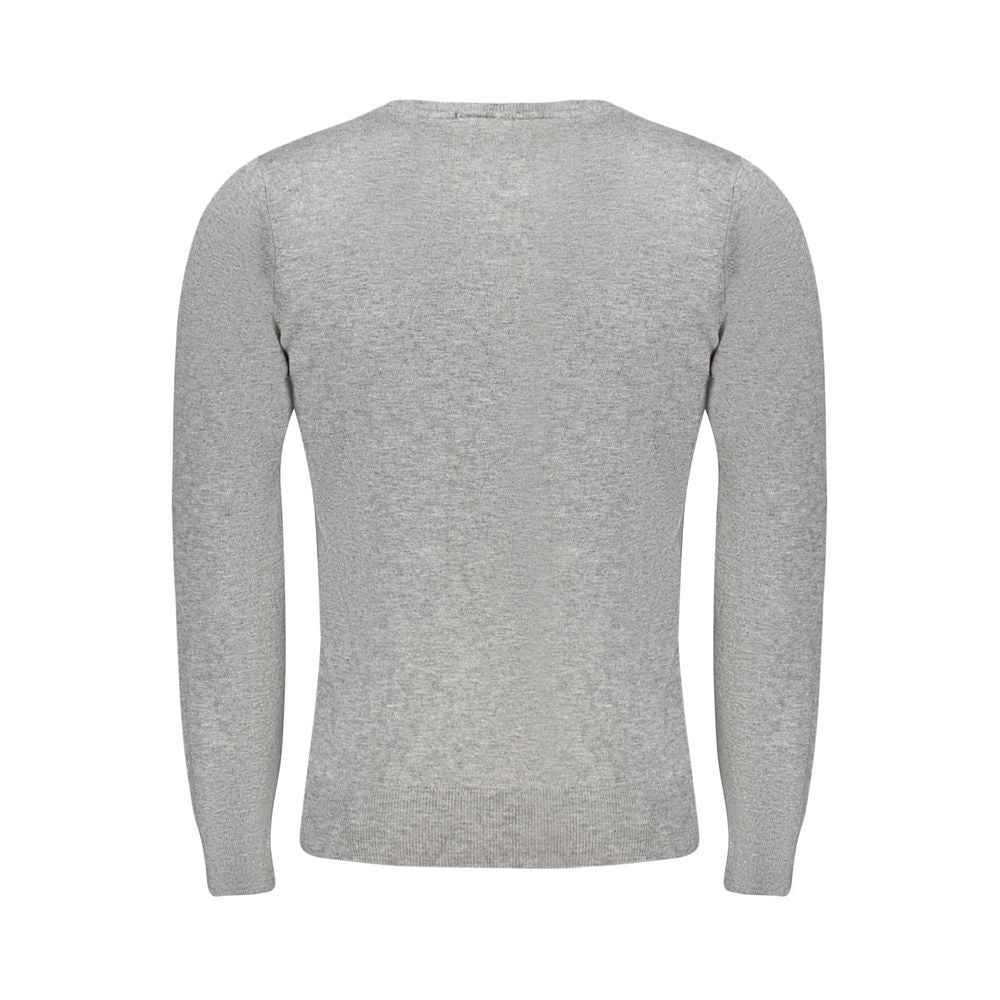 Elevate your style with the CAVALLI CLASS Grigio Viscosa Men's Sweater, a luxurious blend of comfort and sophistication, perfect for the discerning individual.
