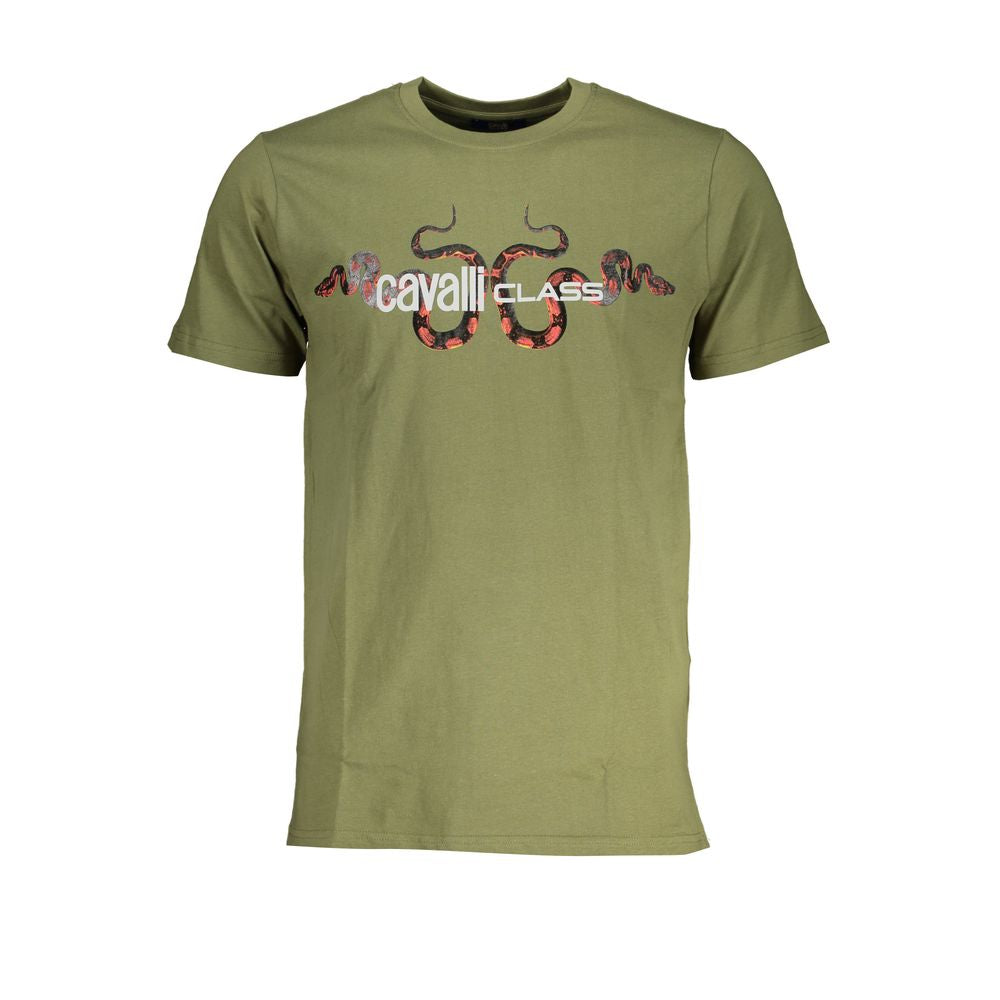 Discover the CAVALLI CLASS Verde Cotton Men T-Shirt, a luxurious blend of 100% cotton and exquisite craftsmanship, perfect for expressing your refined style and individuality.