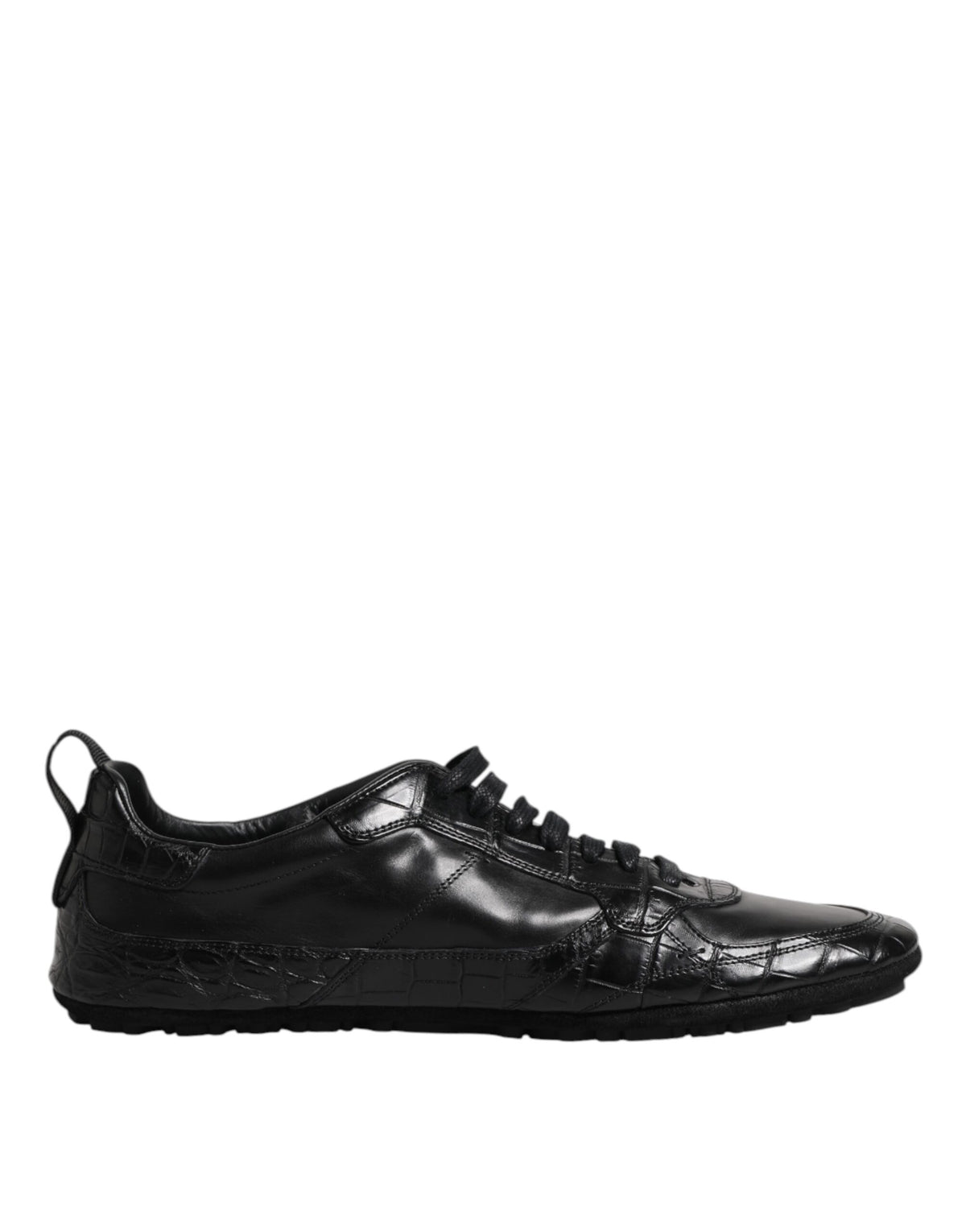 Dolce & Gabbana Black Exotic Leather Low Top Sneakers - Luxury Footwear