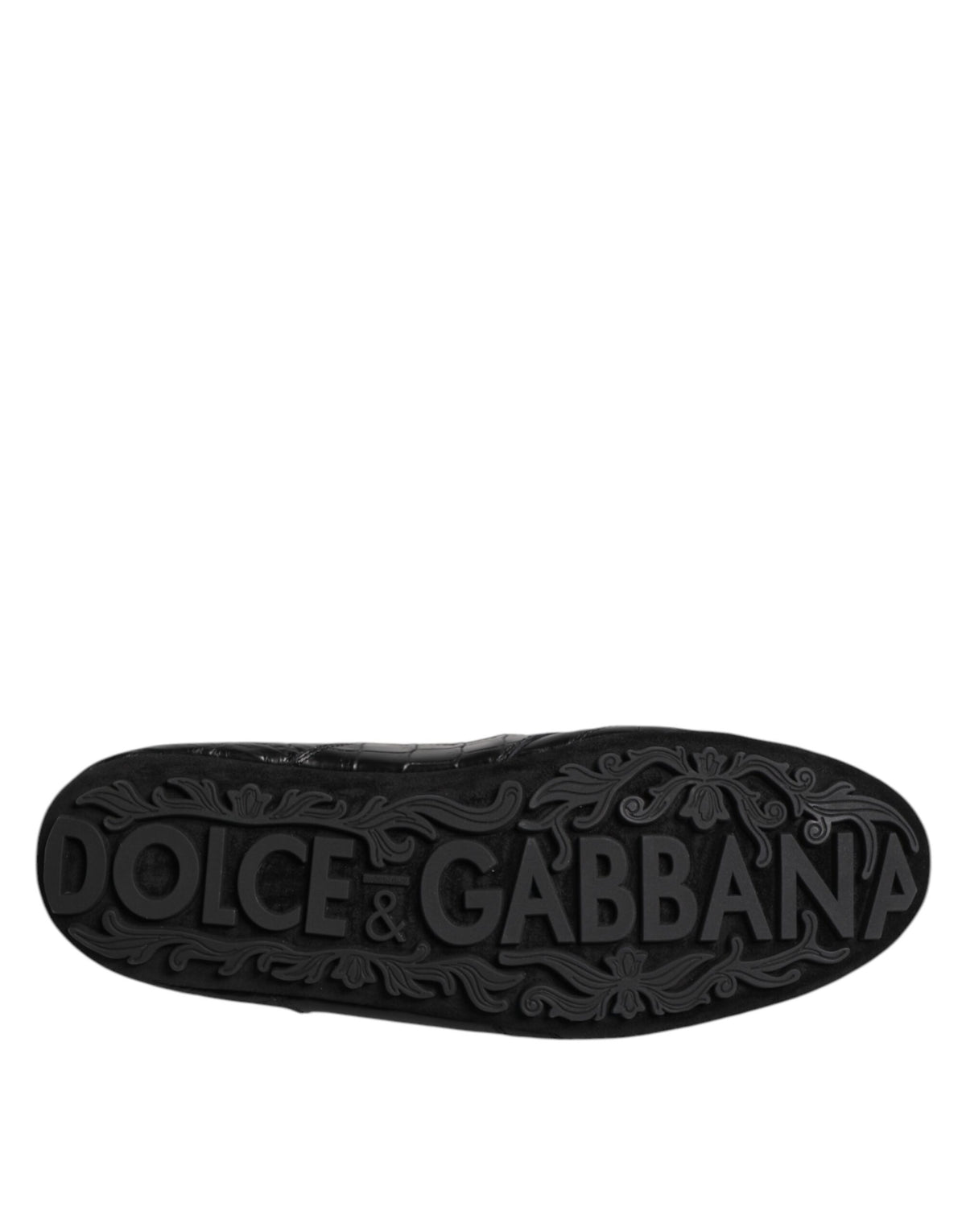 Dolce & Gabbana Black Exotic Leather Low Top Sneakers, Couture